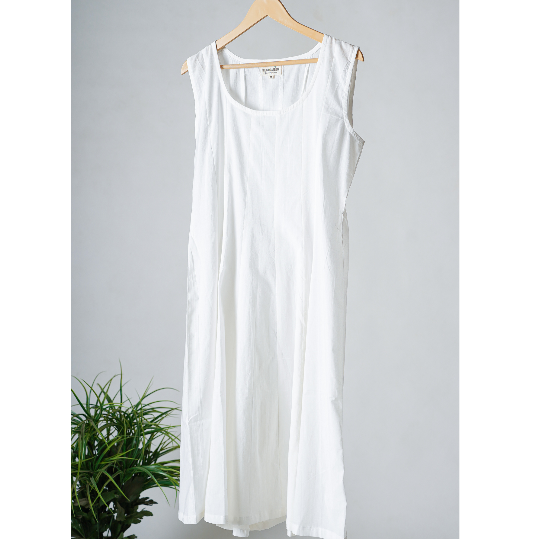 Anarkali White Cotton Slip