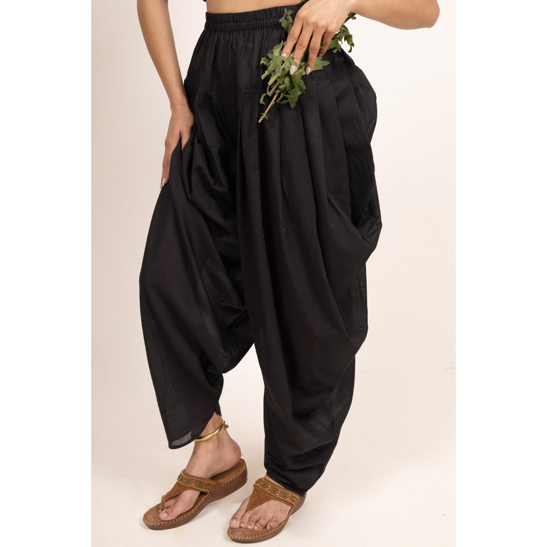 '' Sahaba '' Black Mulmul Dhoti pants