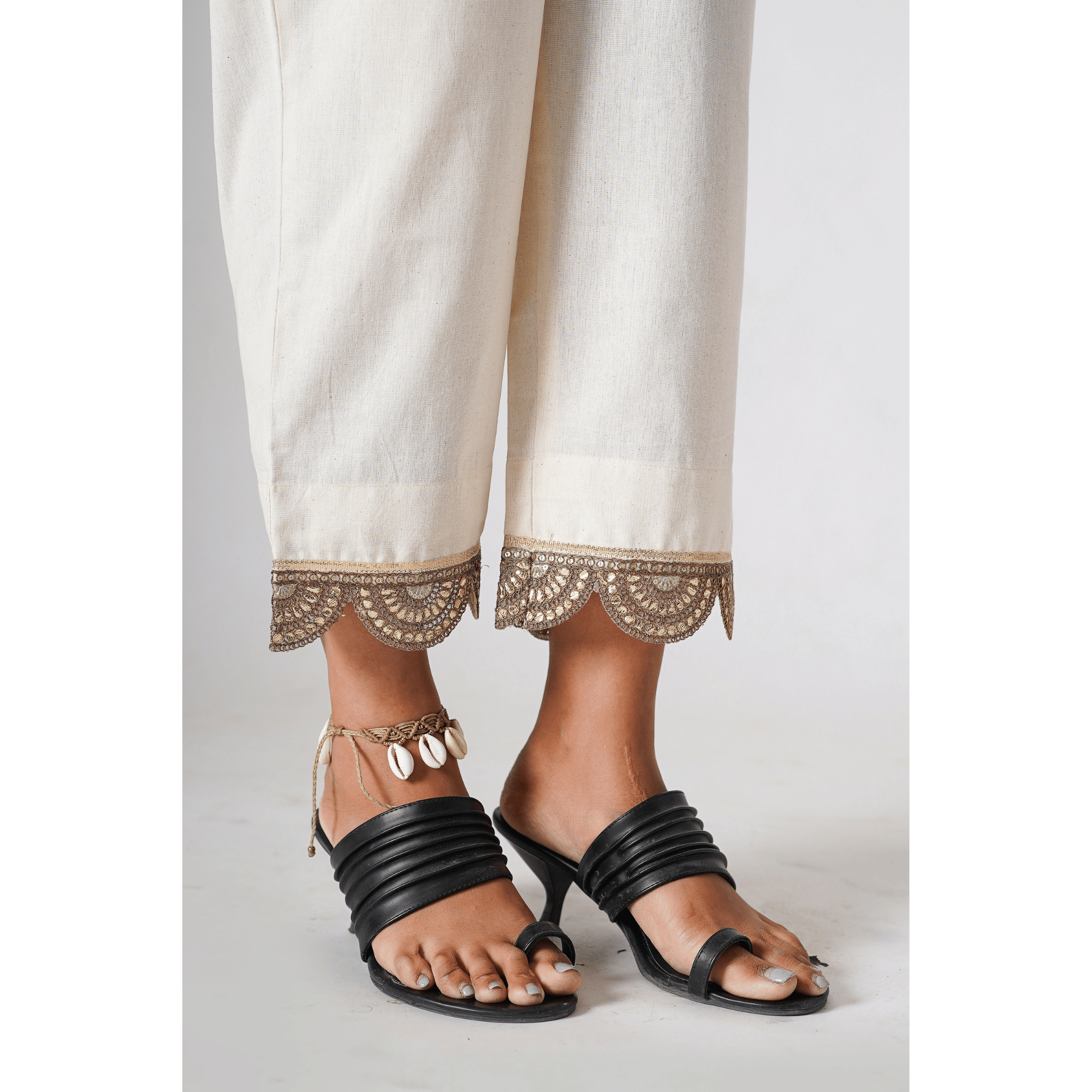 Boondi Cotton Linen Beige Pants