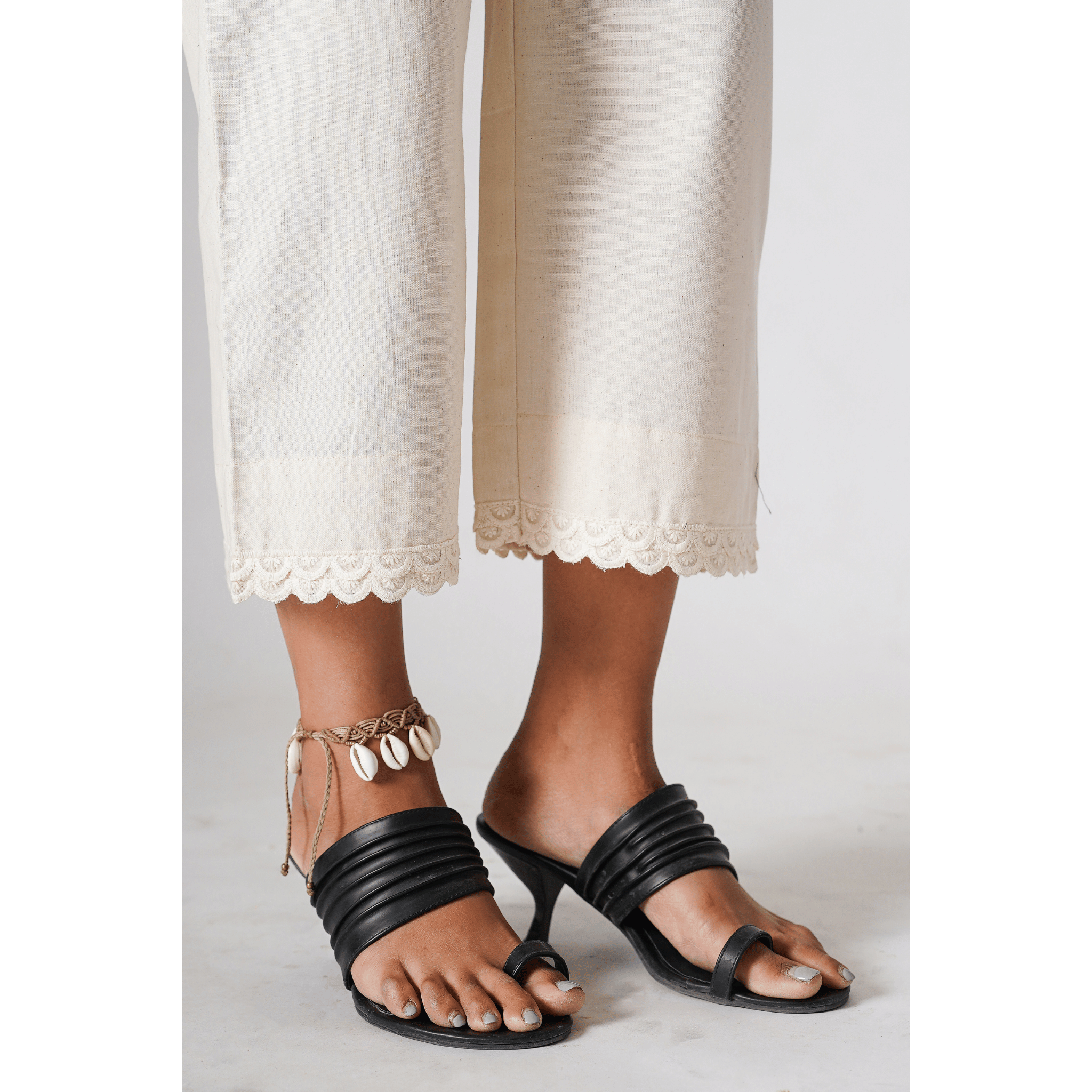 Blossom Cotton- Linen Beige Pants