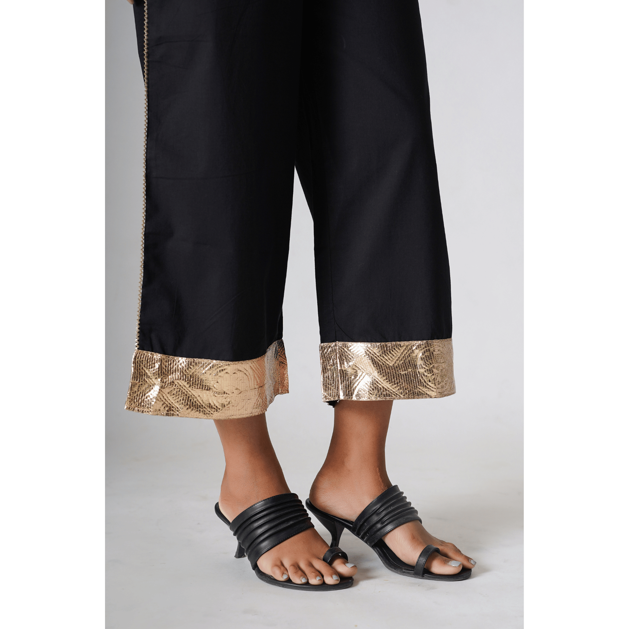 Dubai Bling Black Cotton Pants