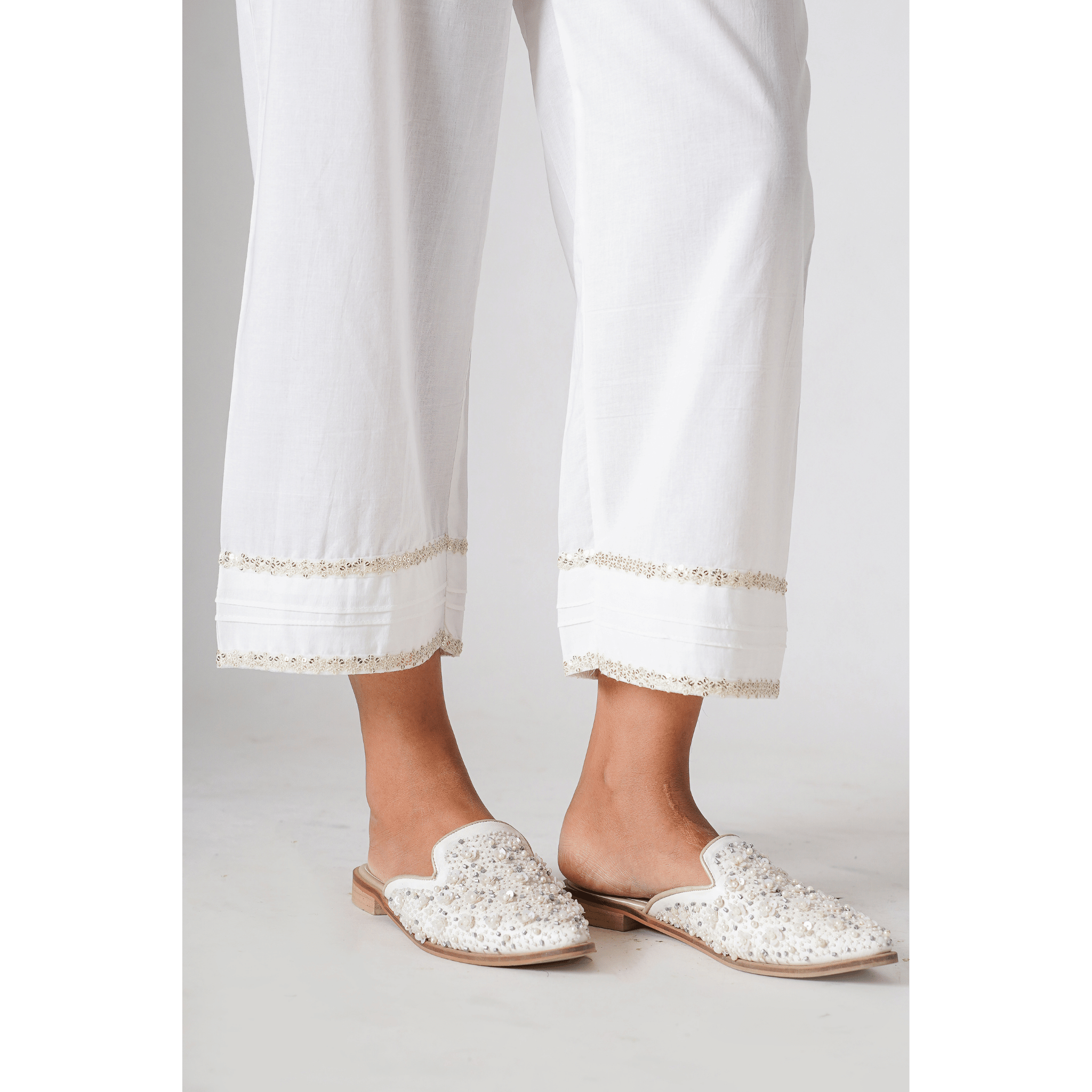 Primrose White Cotton Pants