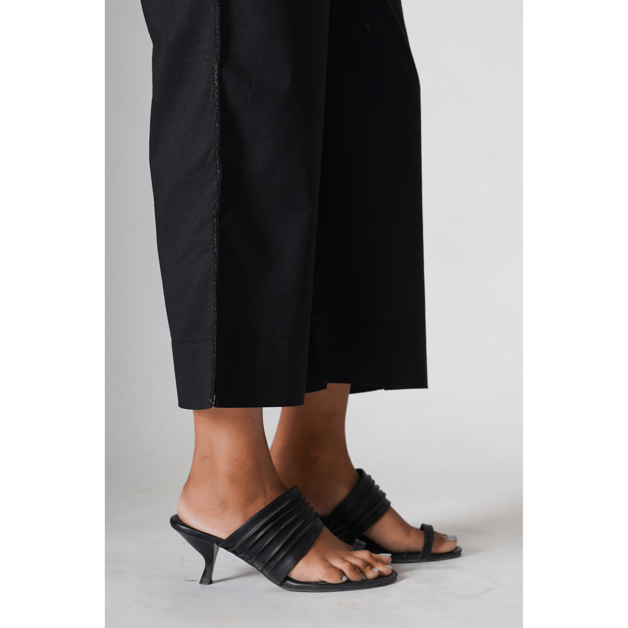 Iris Black Cotton Pants