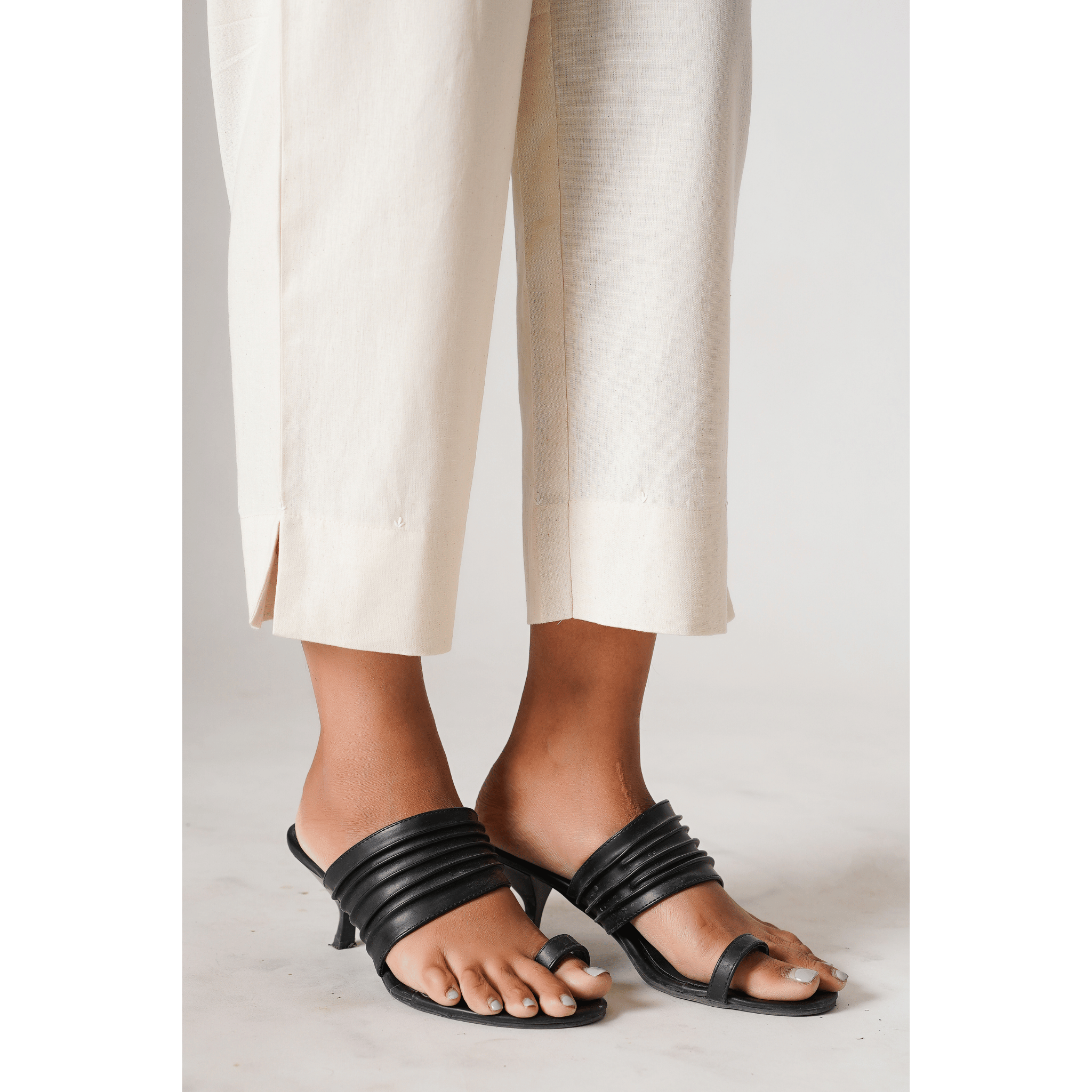 Classic Beige Cotton- Linen Pants