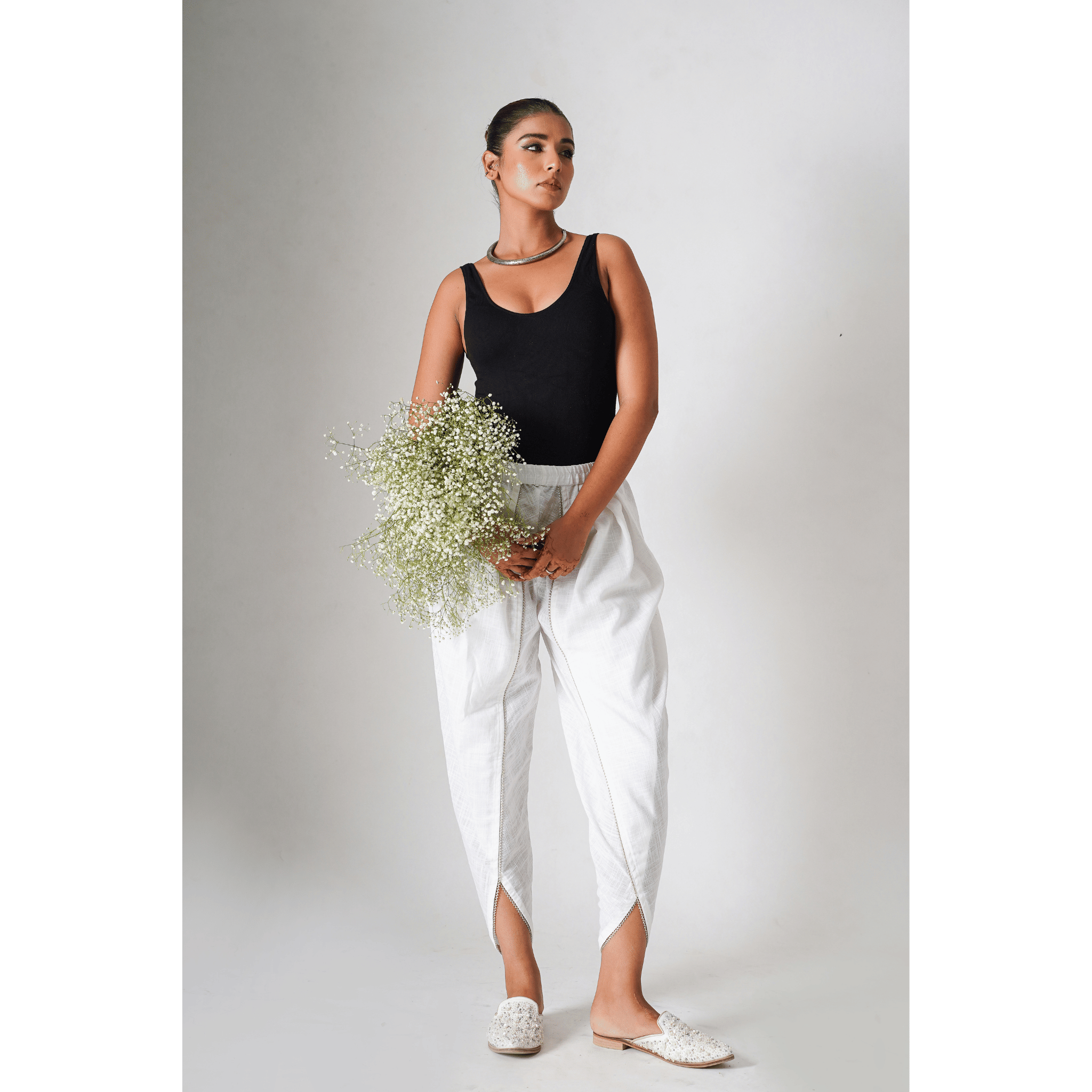 Orchid White Tulip Pants