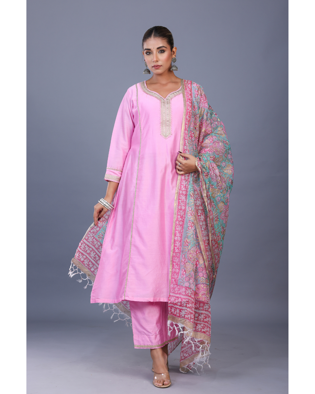 '' Phoolon ke Rang se '' Hand block print Kota Silk Dupatta