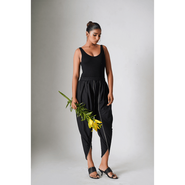 ワンピース TULIP PANTS SKIRTBLACK Tulip Black Cotton Scooter Pant - New Moon Boutique