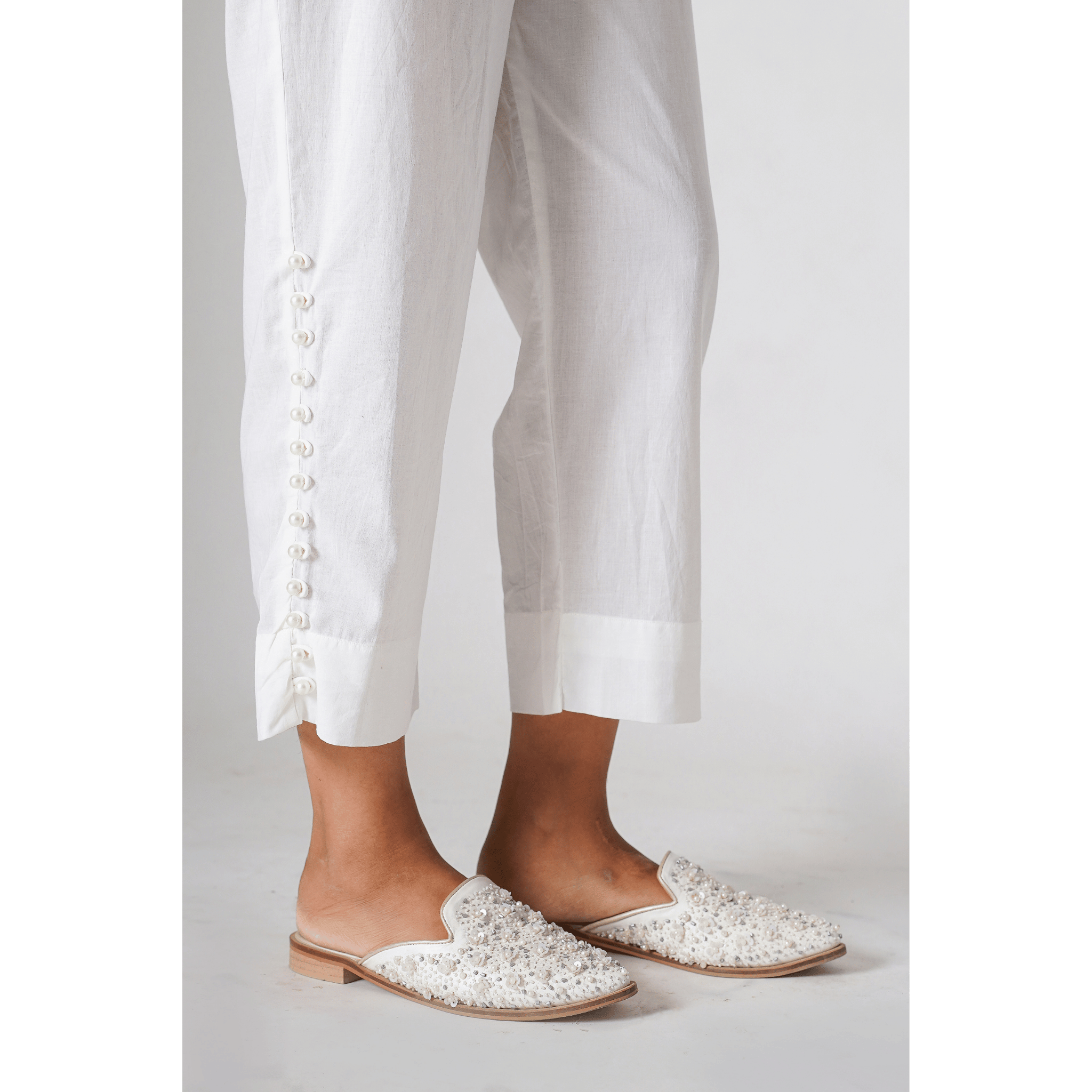 Jewel White Pearl Pants