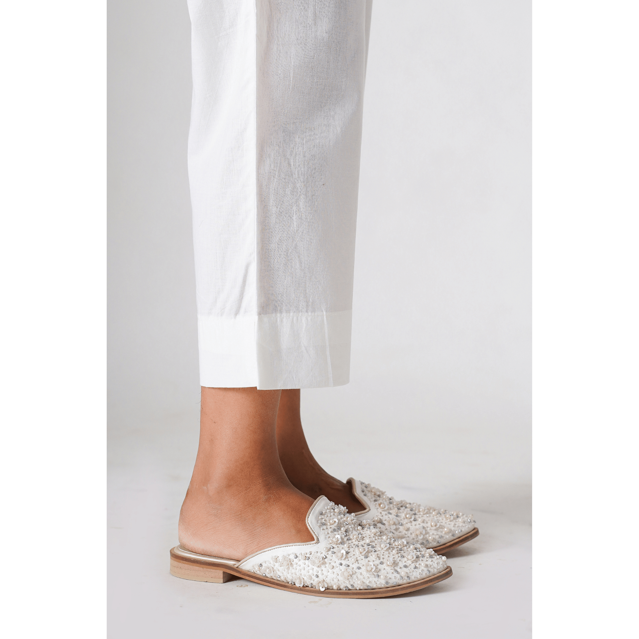 Classic White Cotton Pants