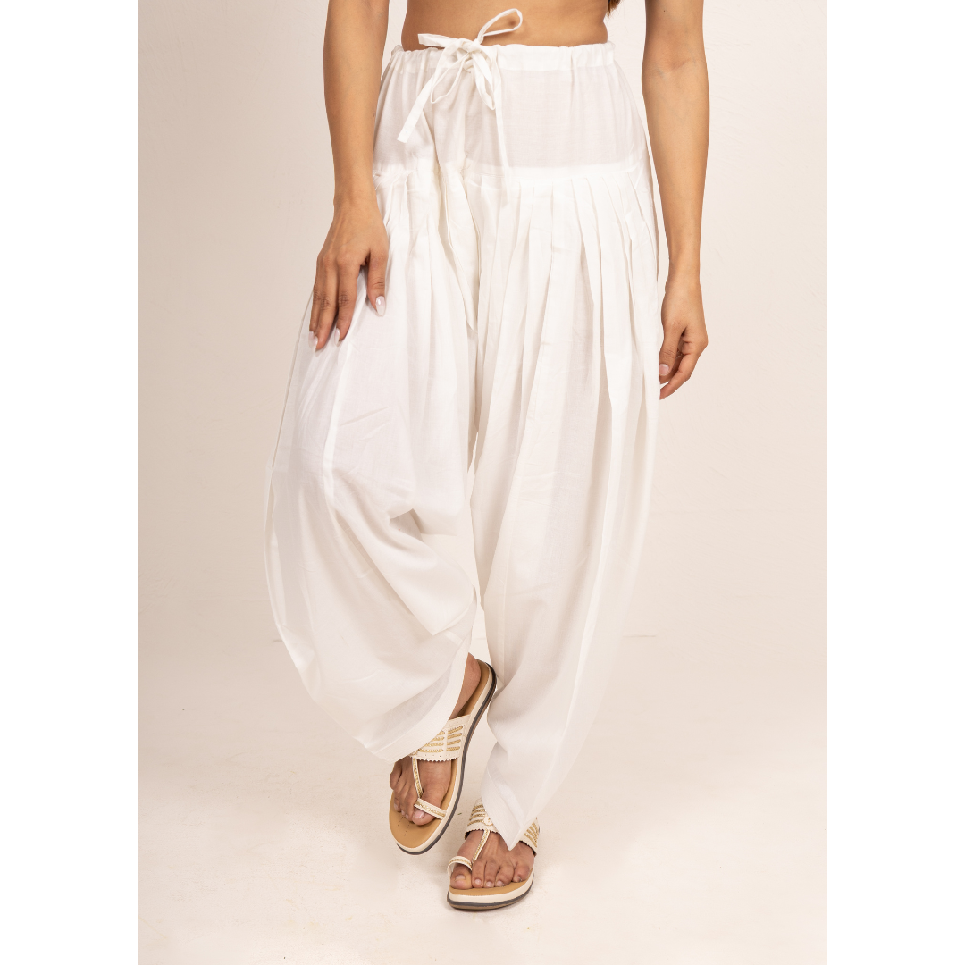 ''Neer'' White Cotton Salwar