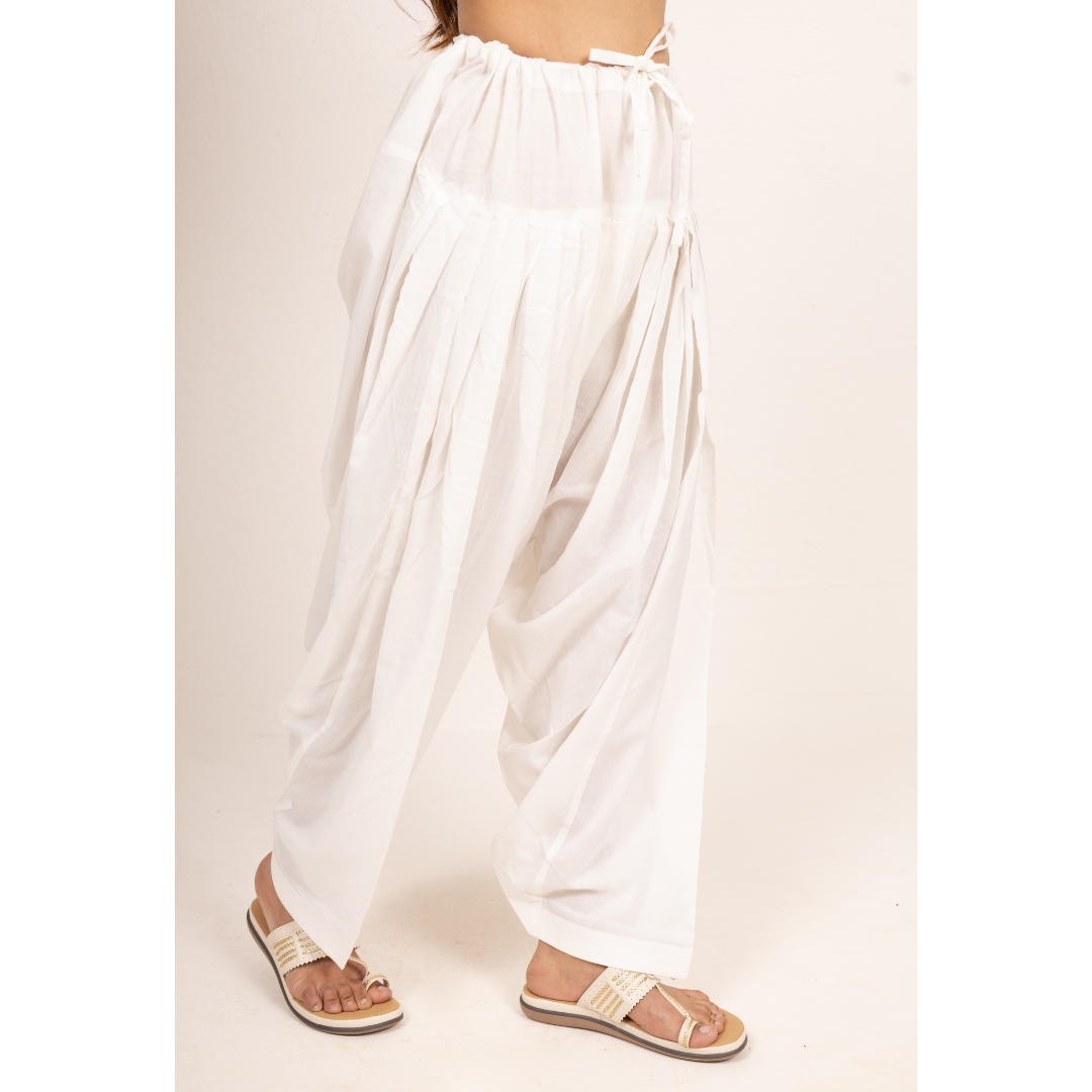 ''Neer'' White Cotton Salwar