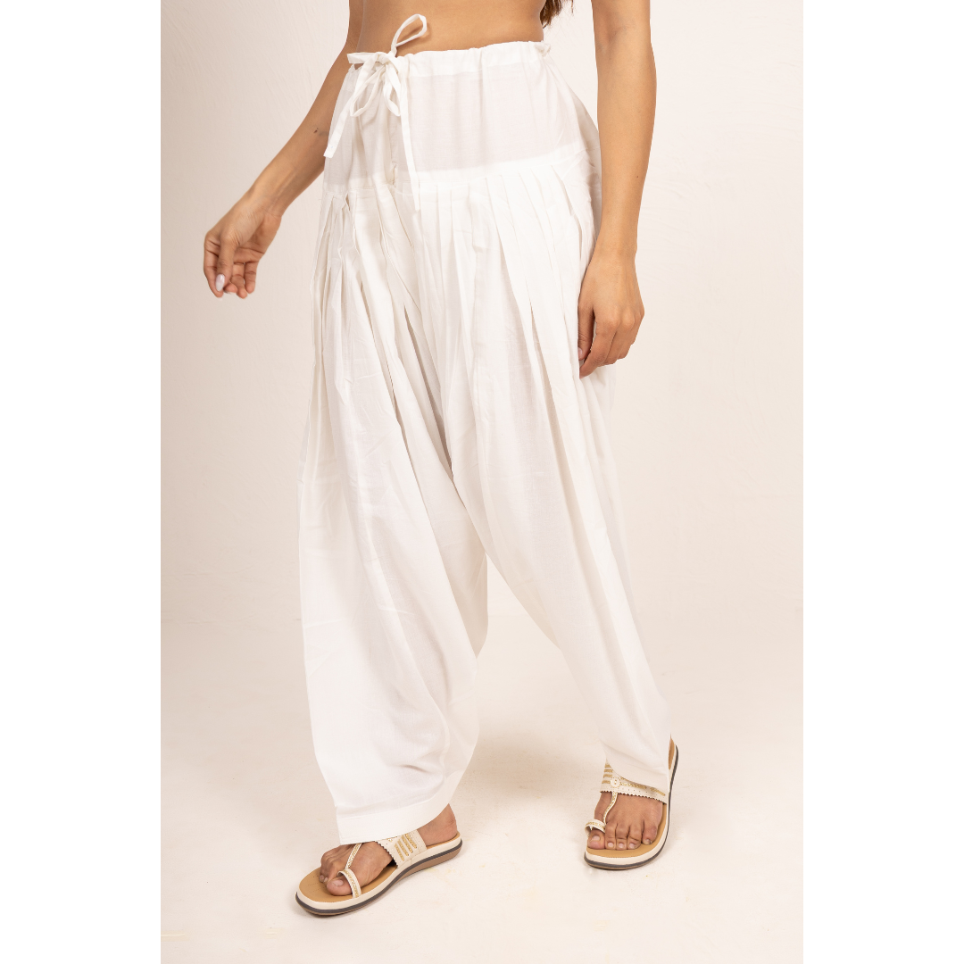 ''Neer'' White Cotton Salwar