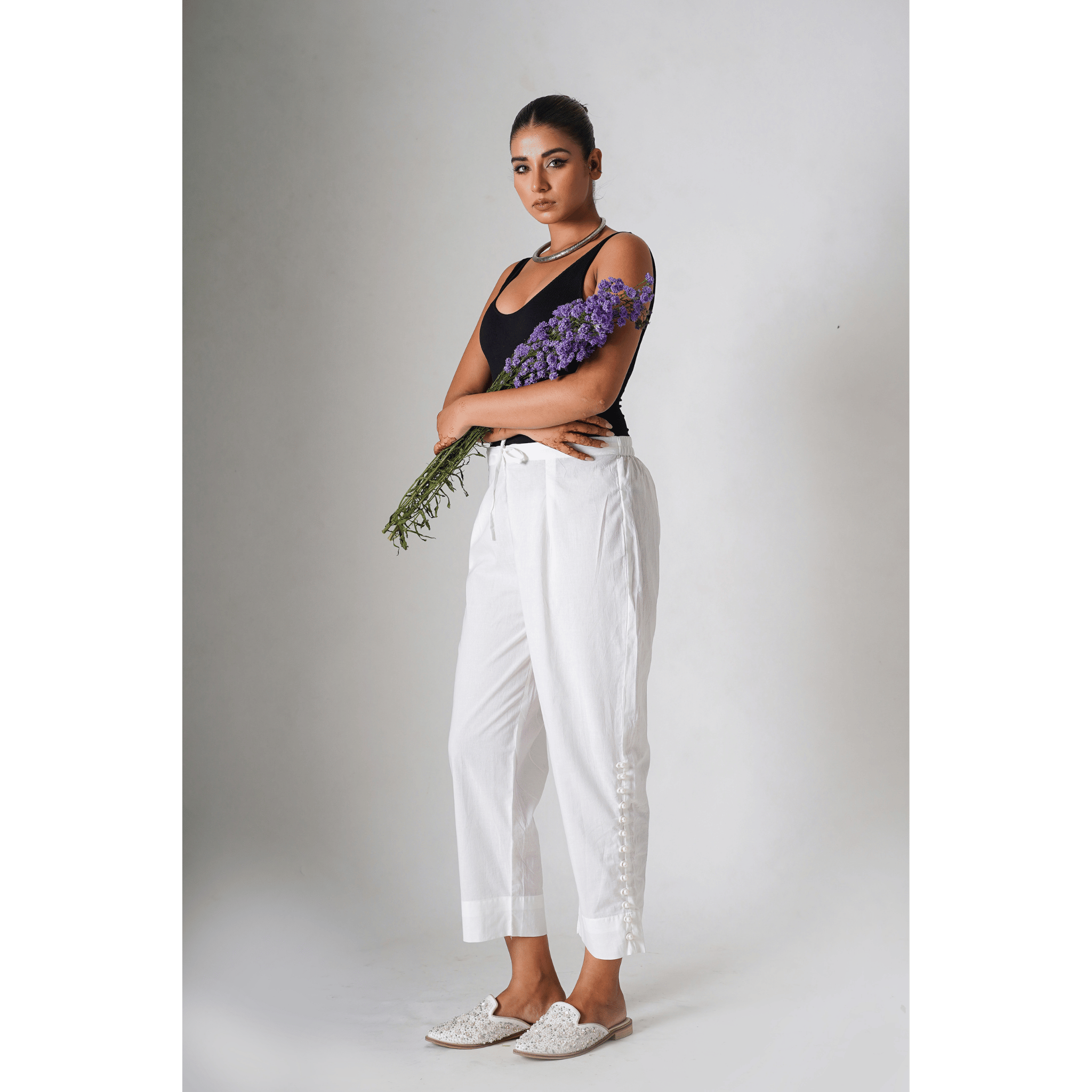 Jewel White Pearl Pants