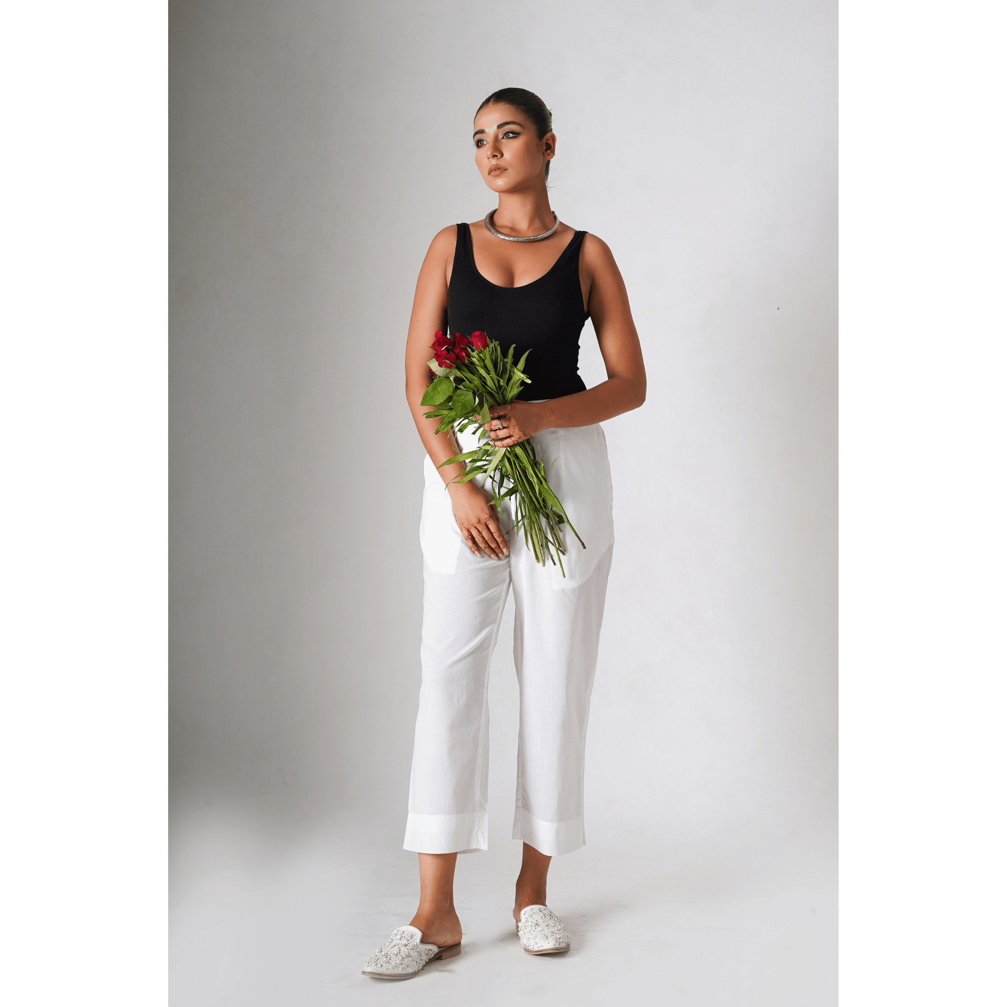 Classic White Cotton Pants