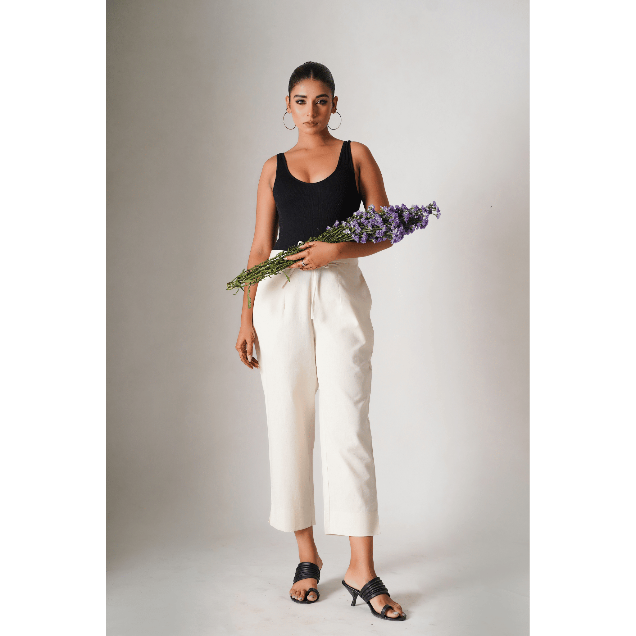 Classic Beige Cotton- Linen Pants