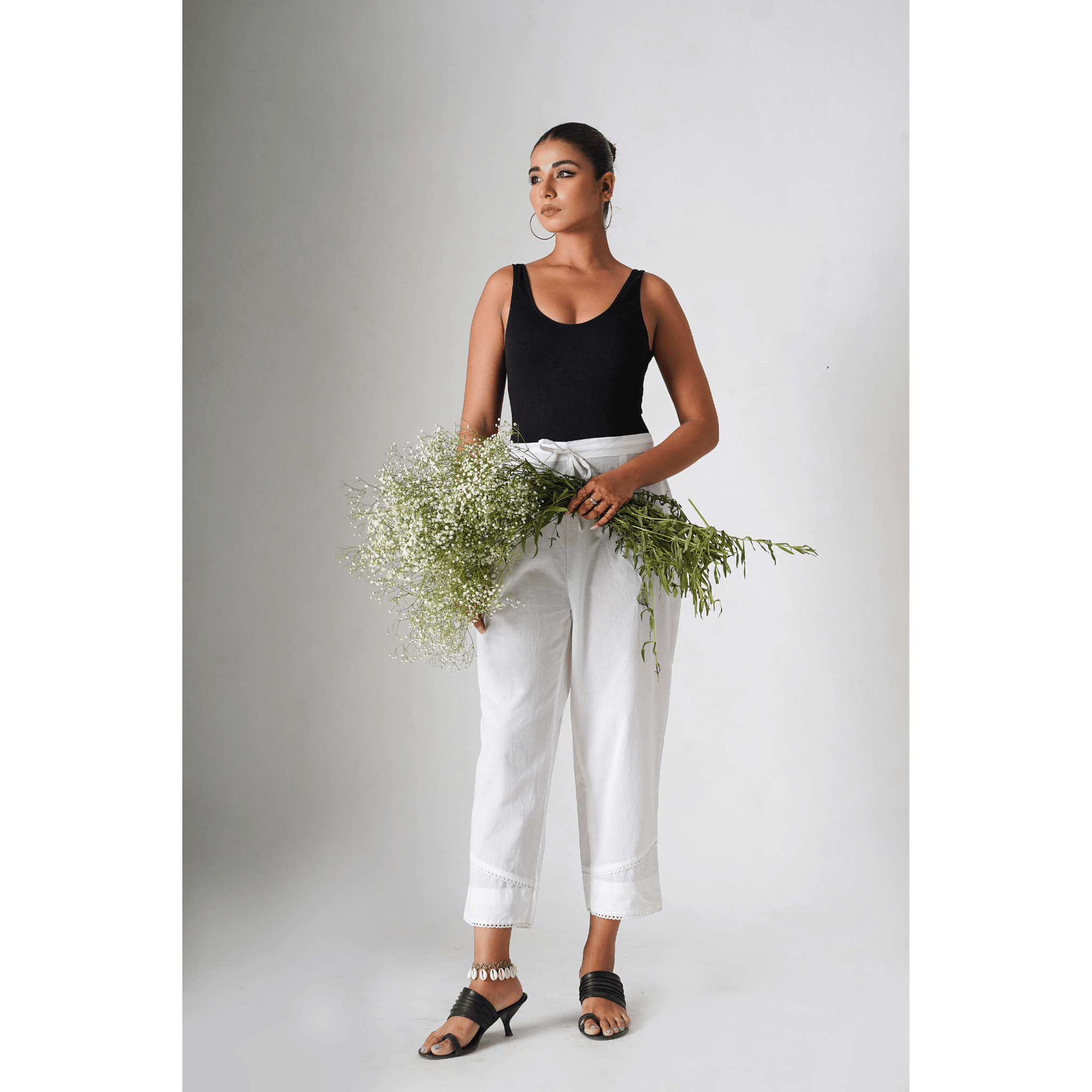 Magnolia White Cotton Pants