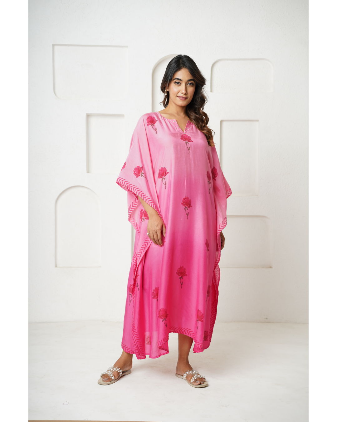 '' Rosa '' Hand block print Kaftan/Kurta/Dress