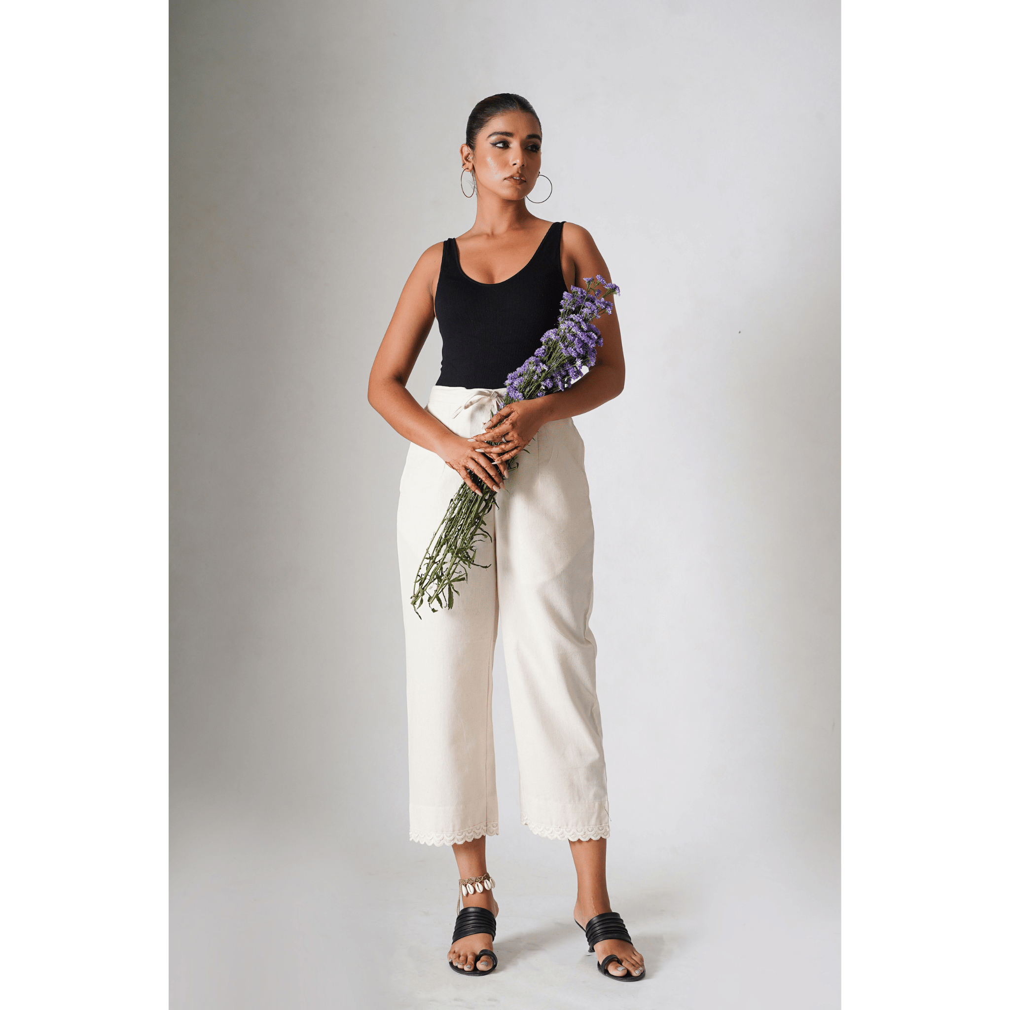 Blossom Cotton- Linen Beige Pants