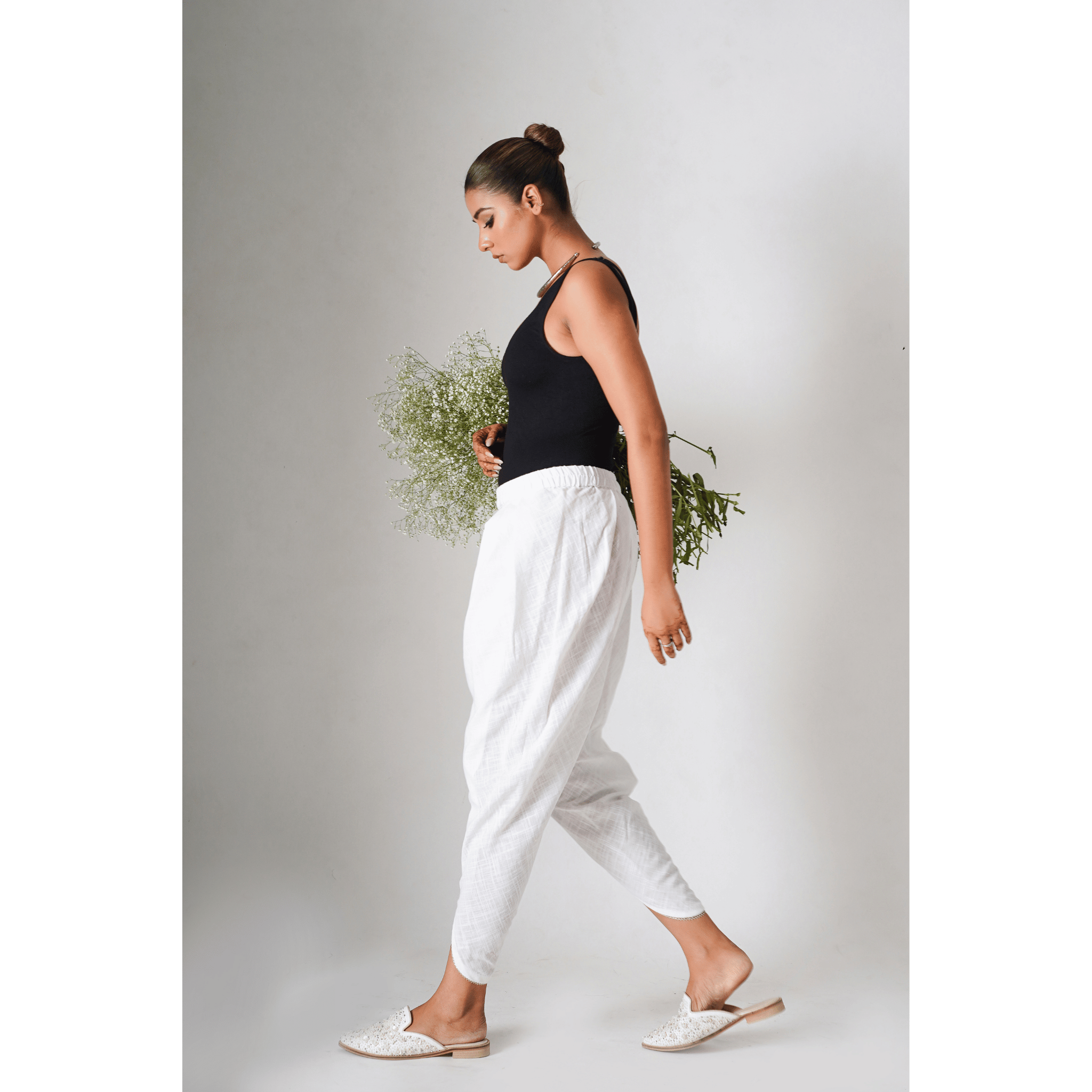 Orchid White Tulip Pants