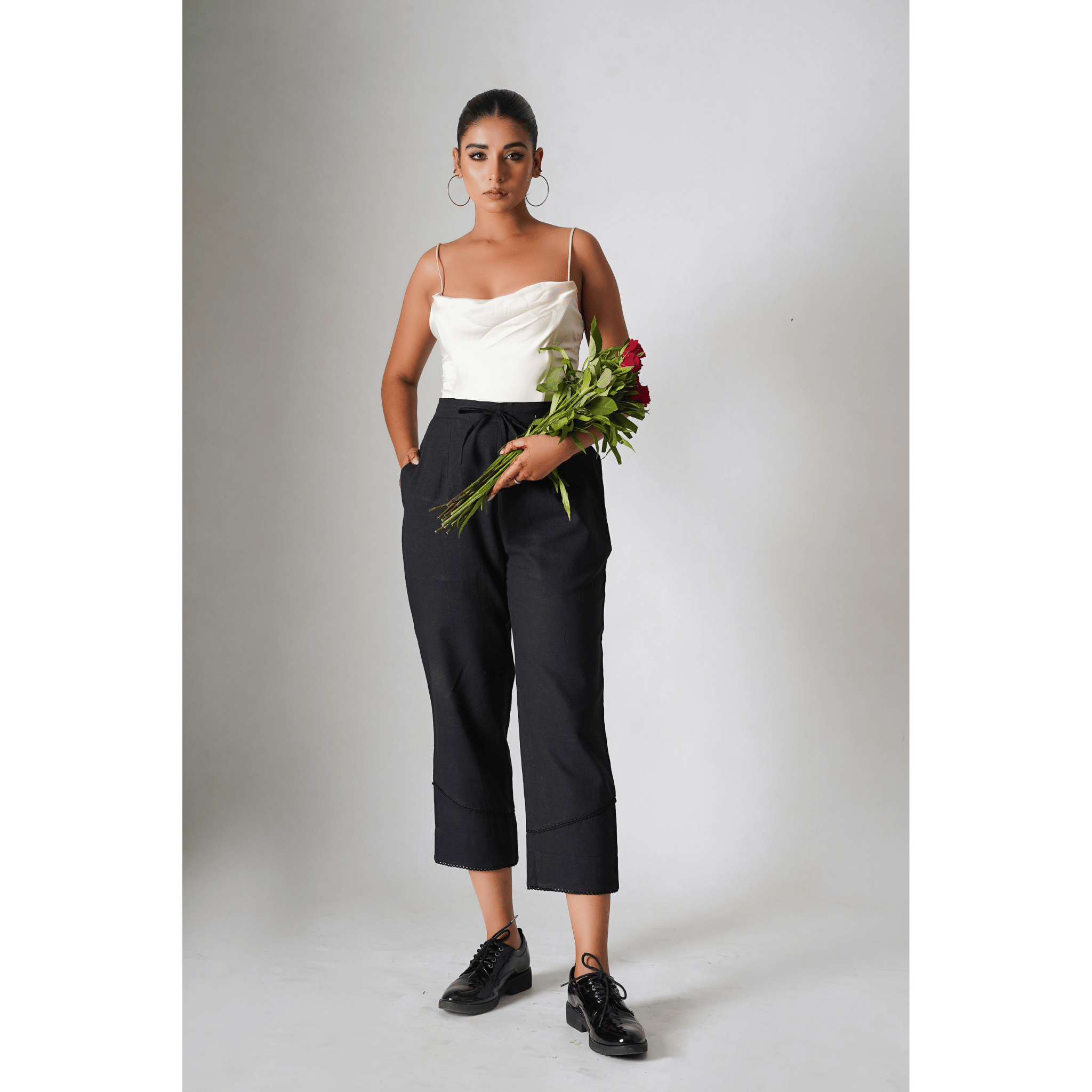 Sahara Black Cotton Pants