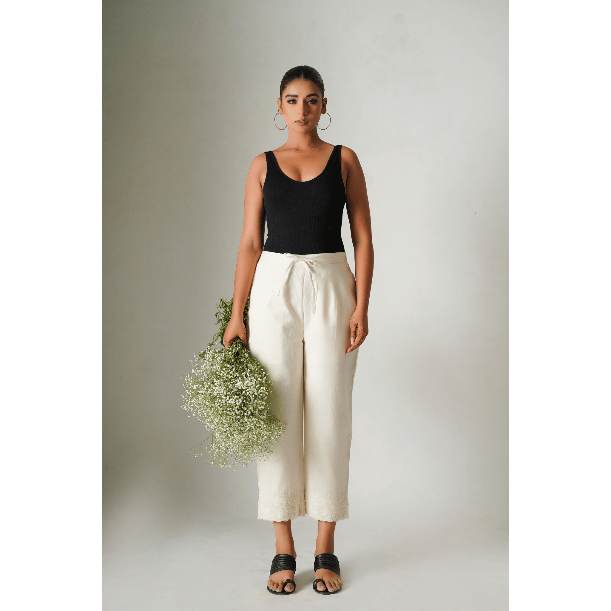 Marigold Cotton- Linen Beige Pants