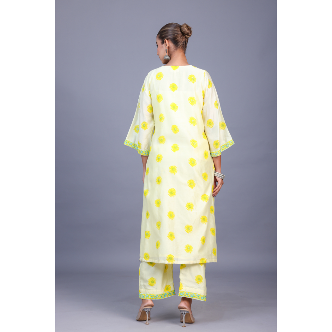 ''Surajmukhi'' Chanderi suit set with dupatta