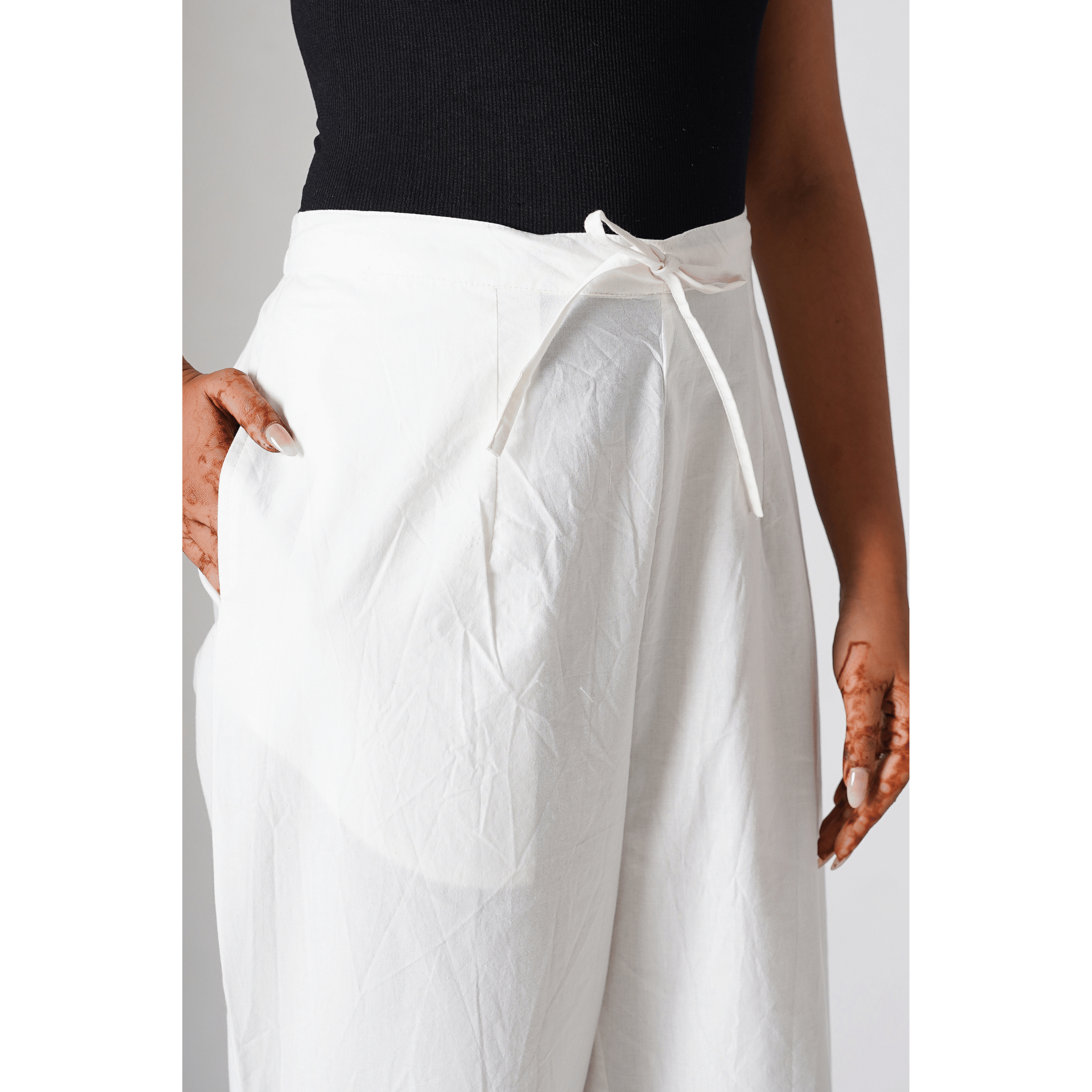 Cosmos White Cotton Pants