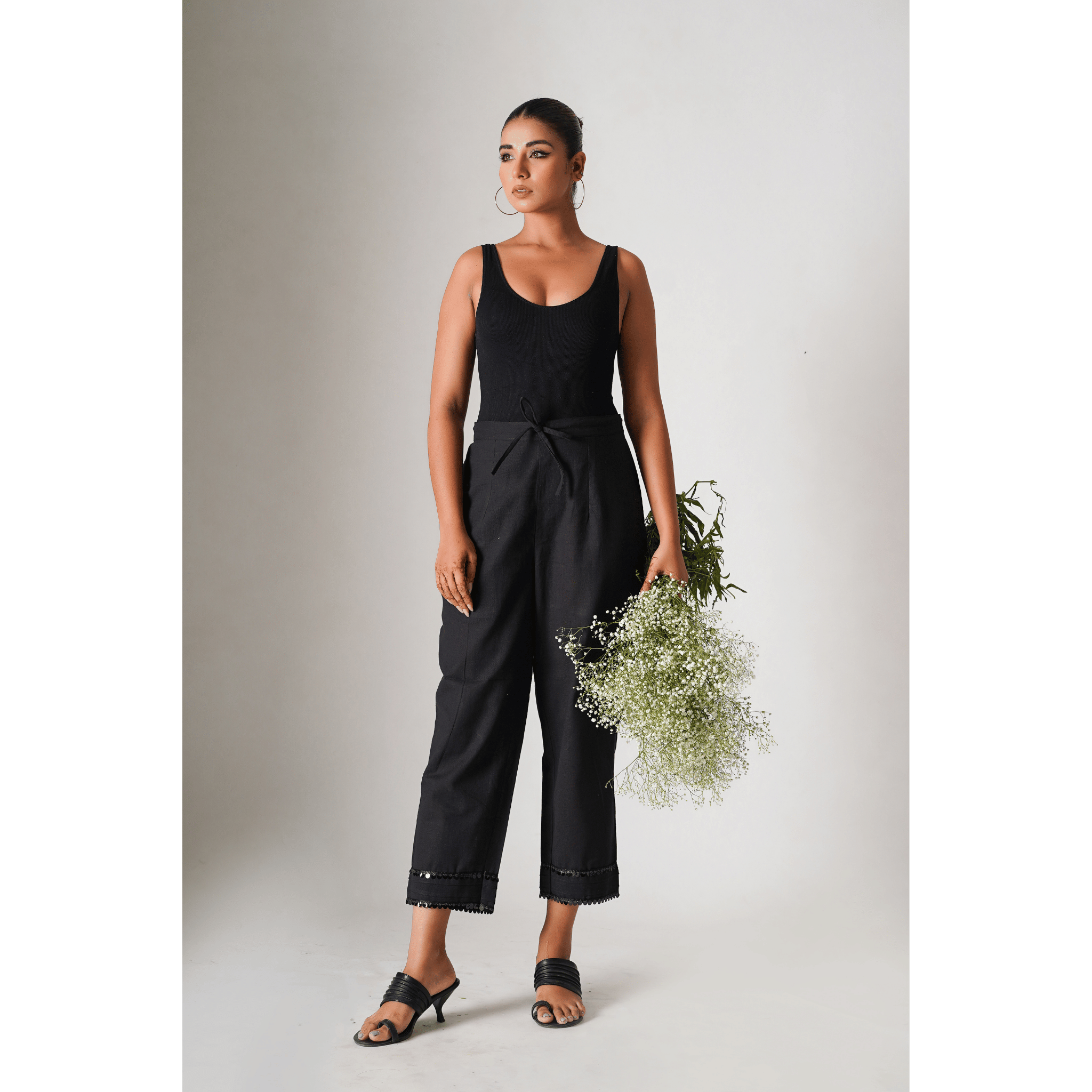 Northern Lights Black Cotton Pants