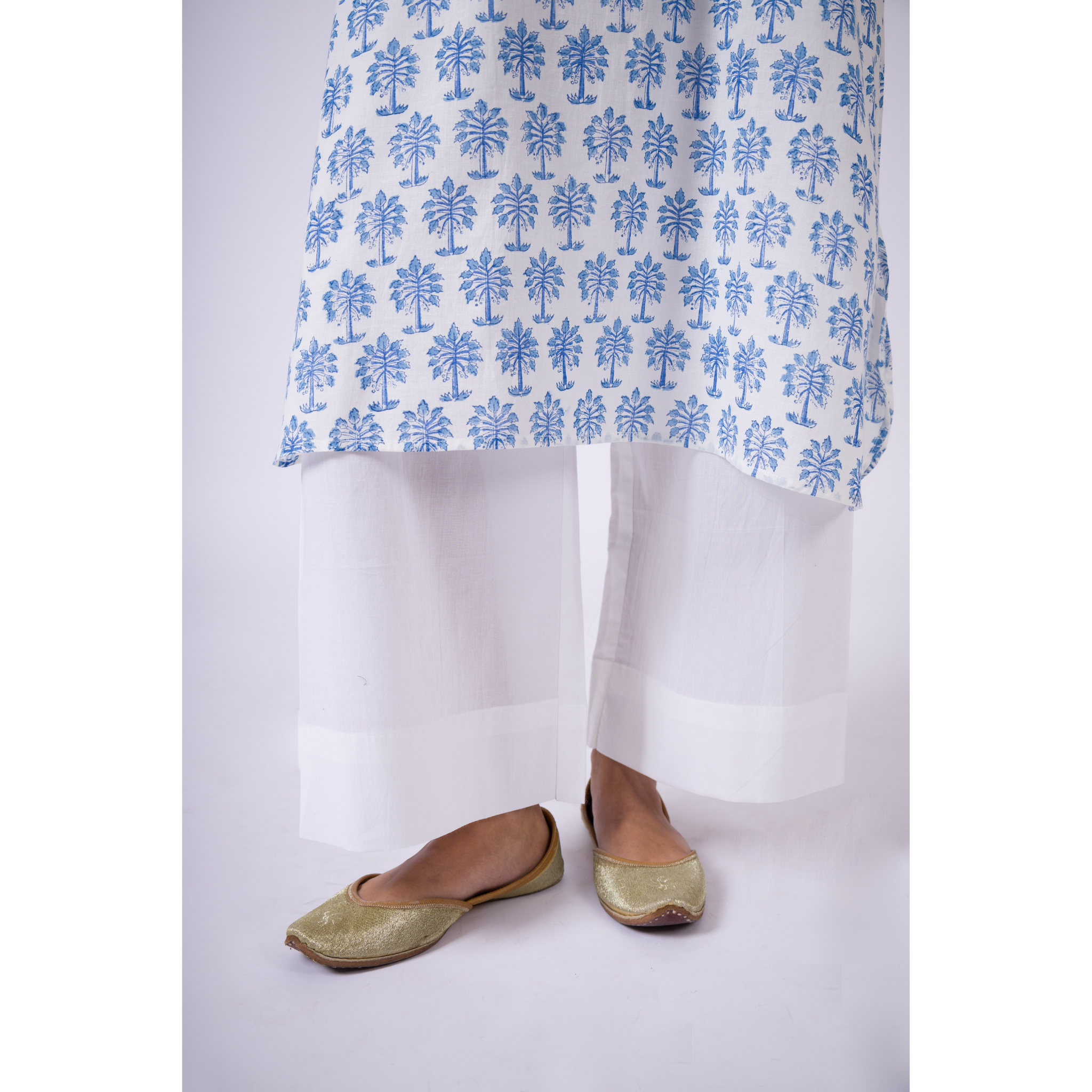 Dahlia- Wide Legged White Cotton Pants