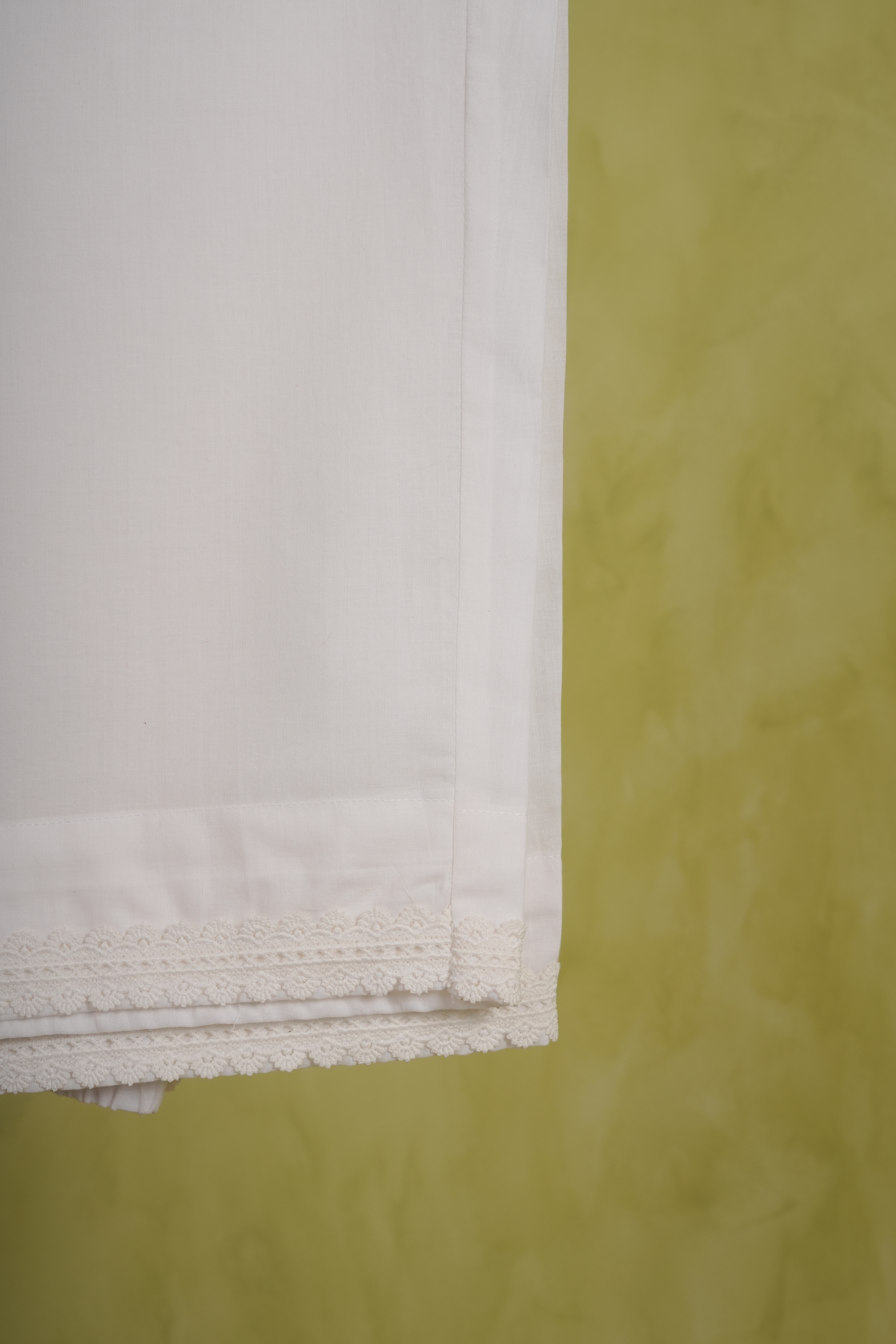 Abeer- White Cotton Lace Pants