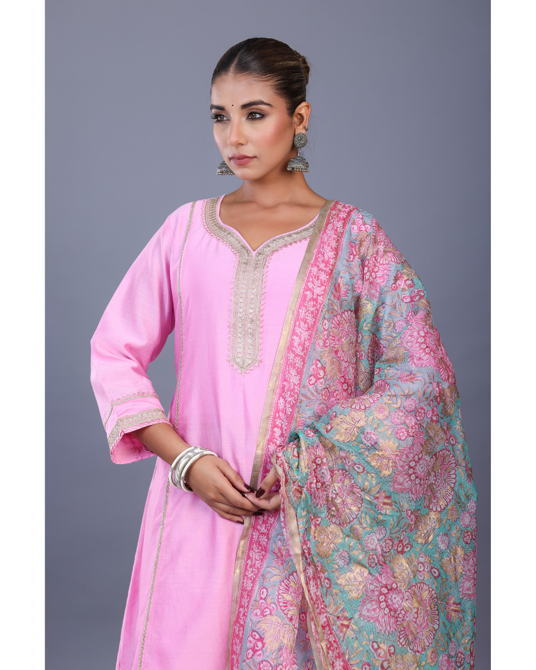 '' Phoolon ke Rang se '' Hand block print Kota Silk Dupatta