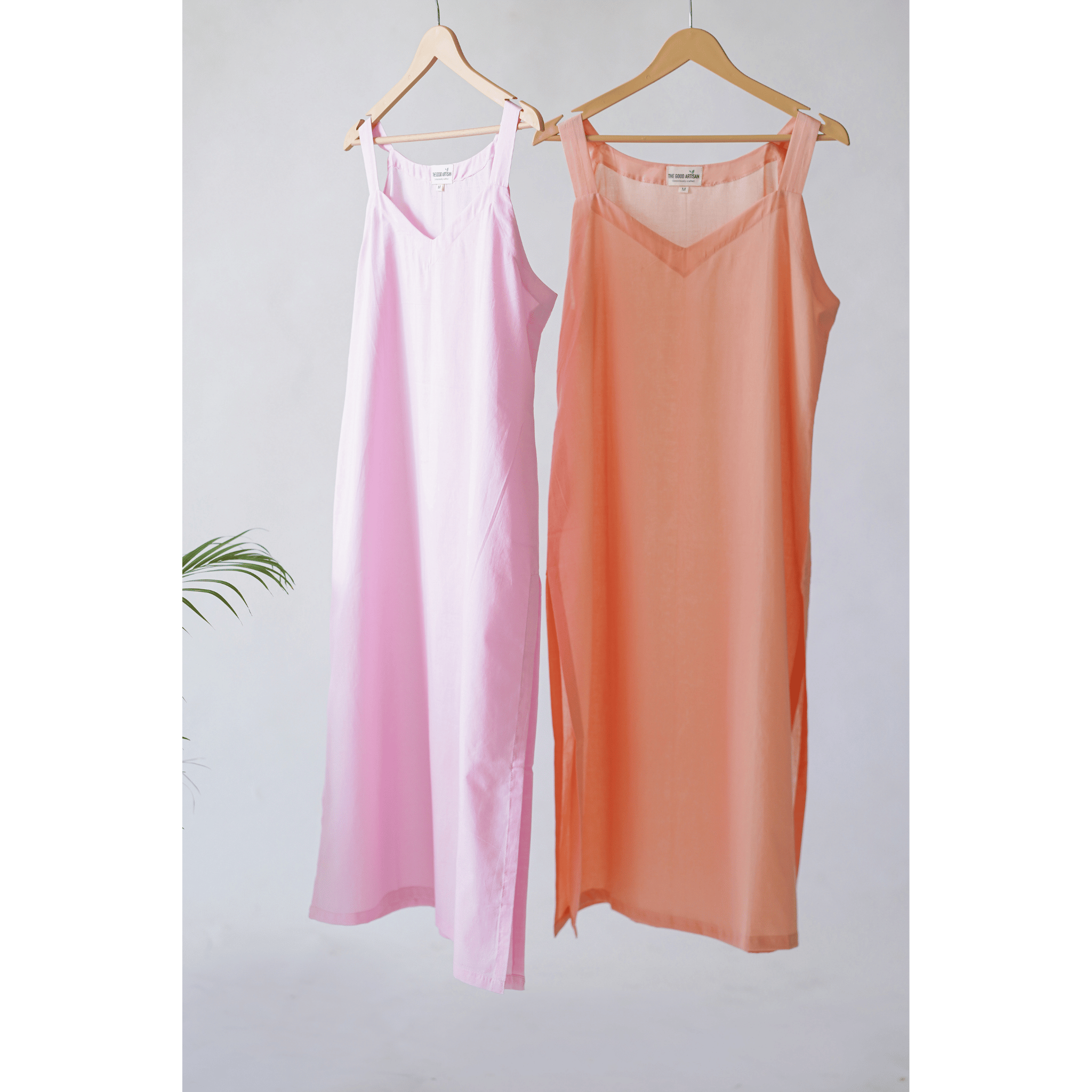 Combo offer  - Pink and Peach, V Neck Cotton  Slips