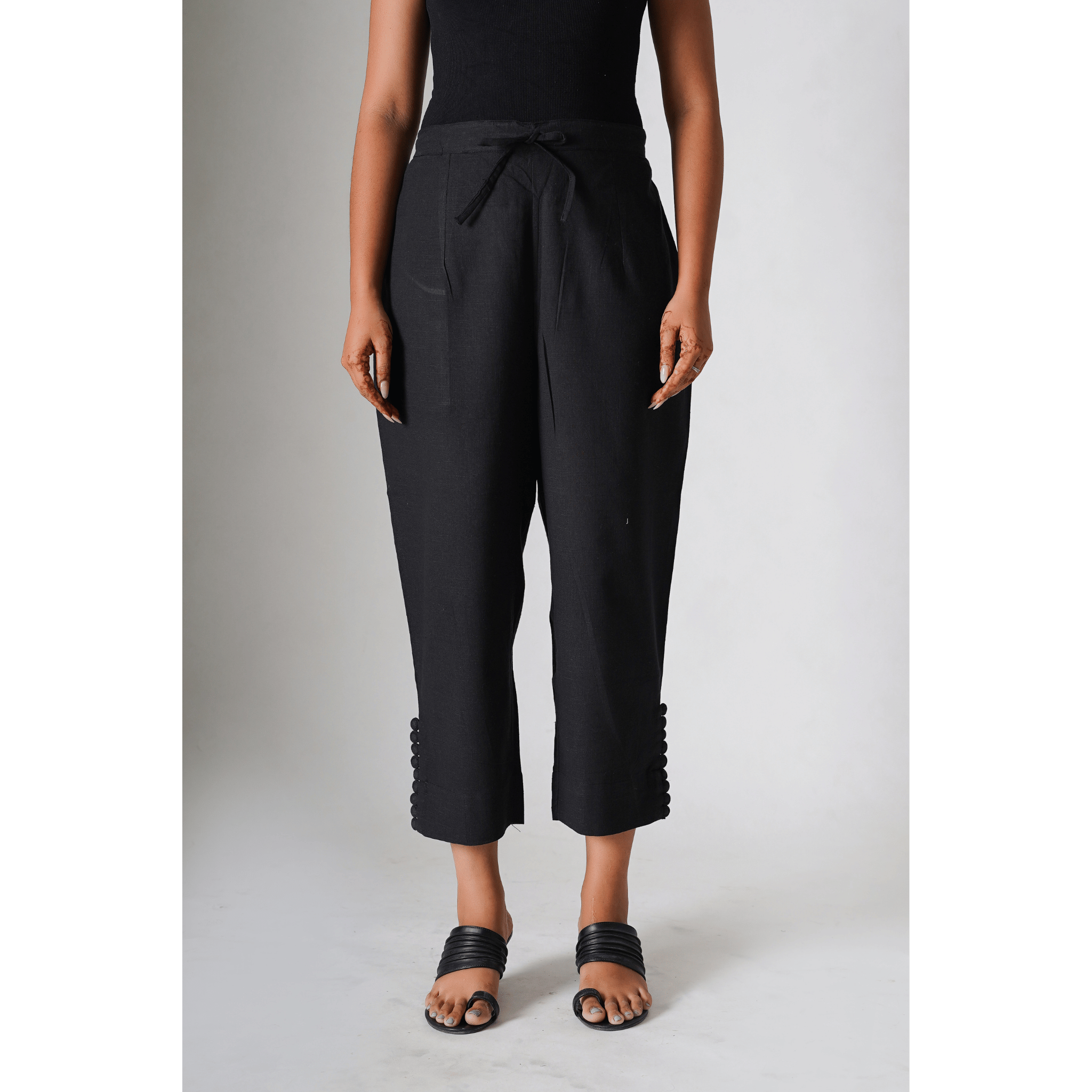 Amina Black Cotton Pants