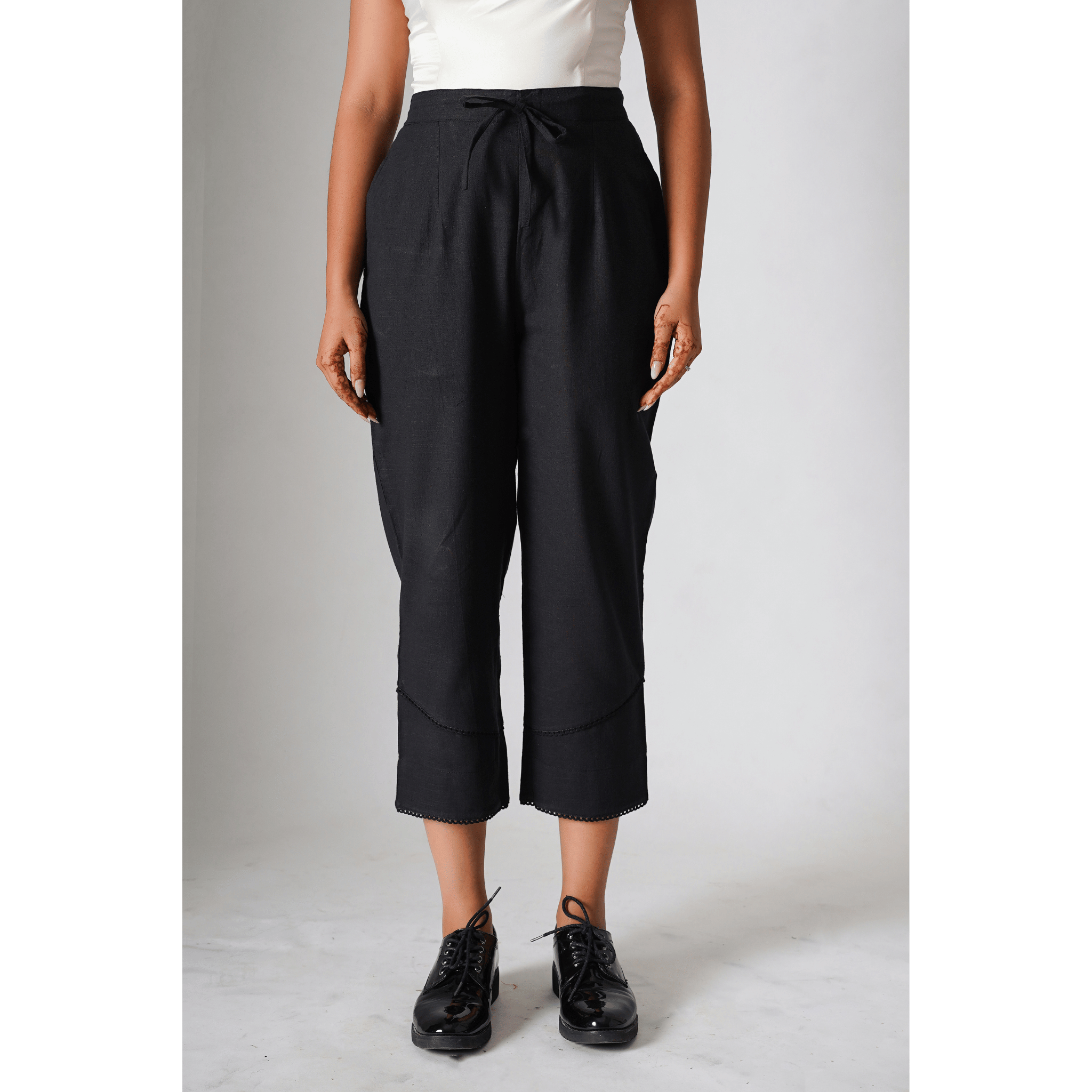 Sahara Black Cotton Pants