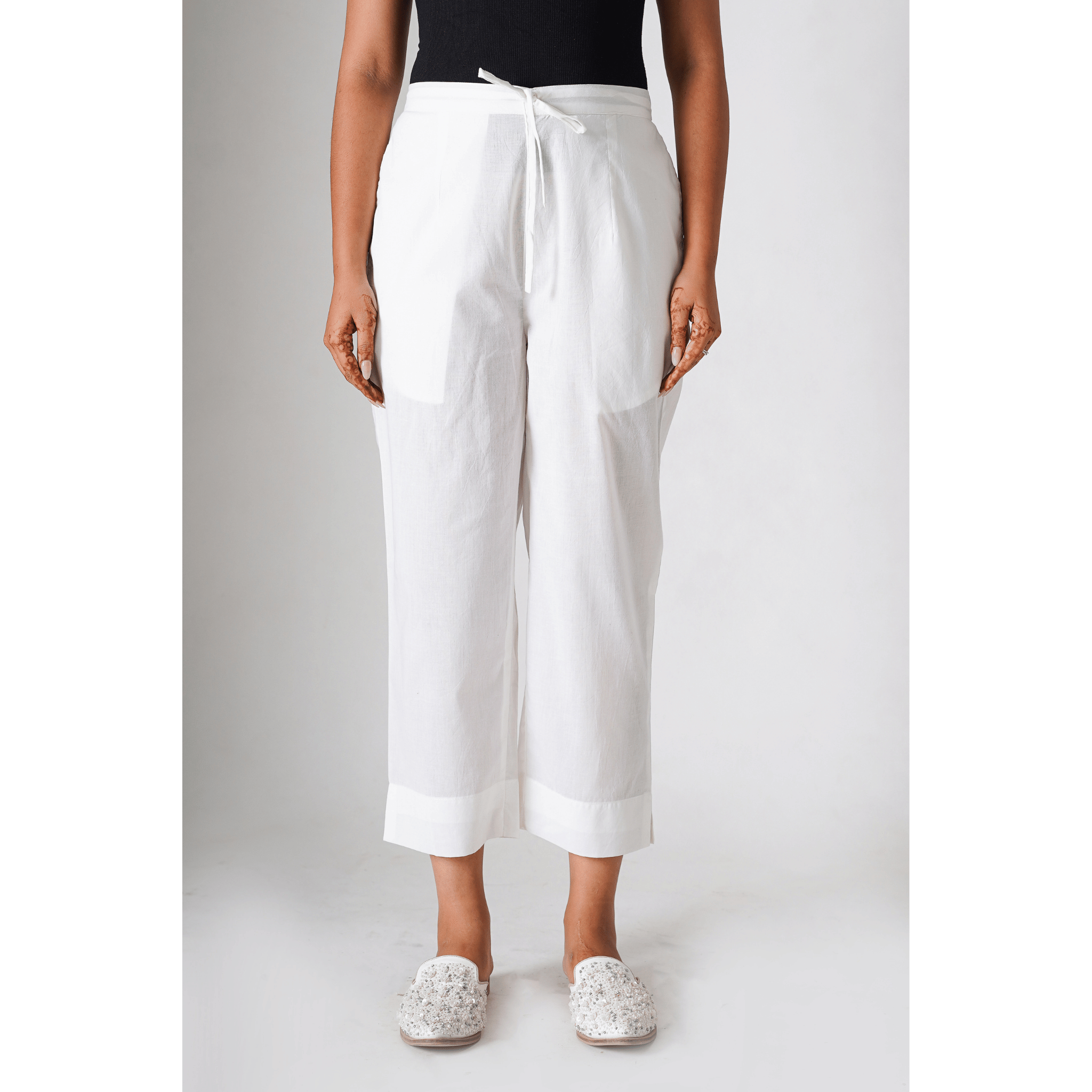 Classic White Cotton Pants