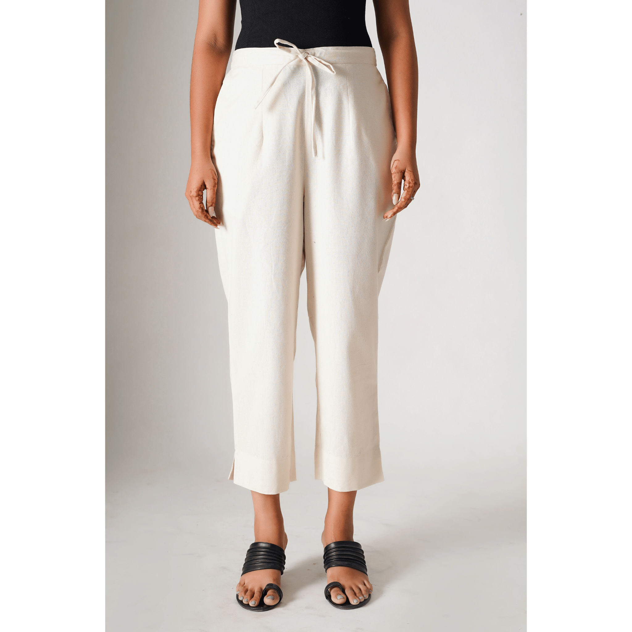 Classic Beige Cotton- Linen Pants