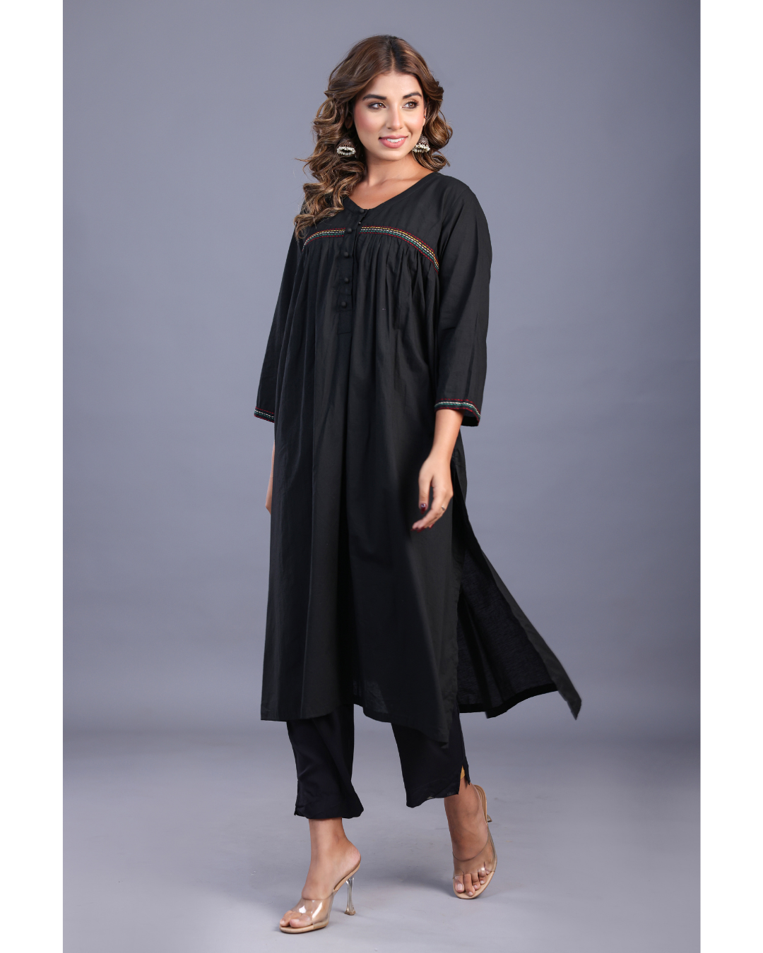 '' Alif-Laila '' Black cotton suit set
