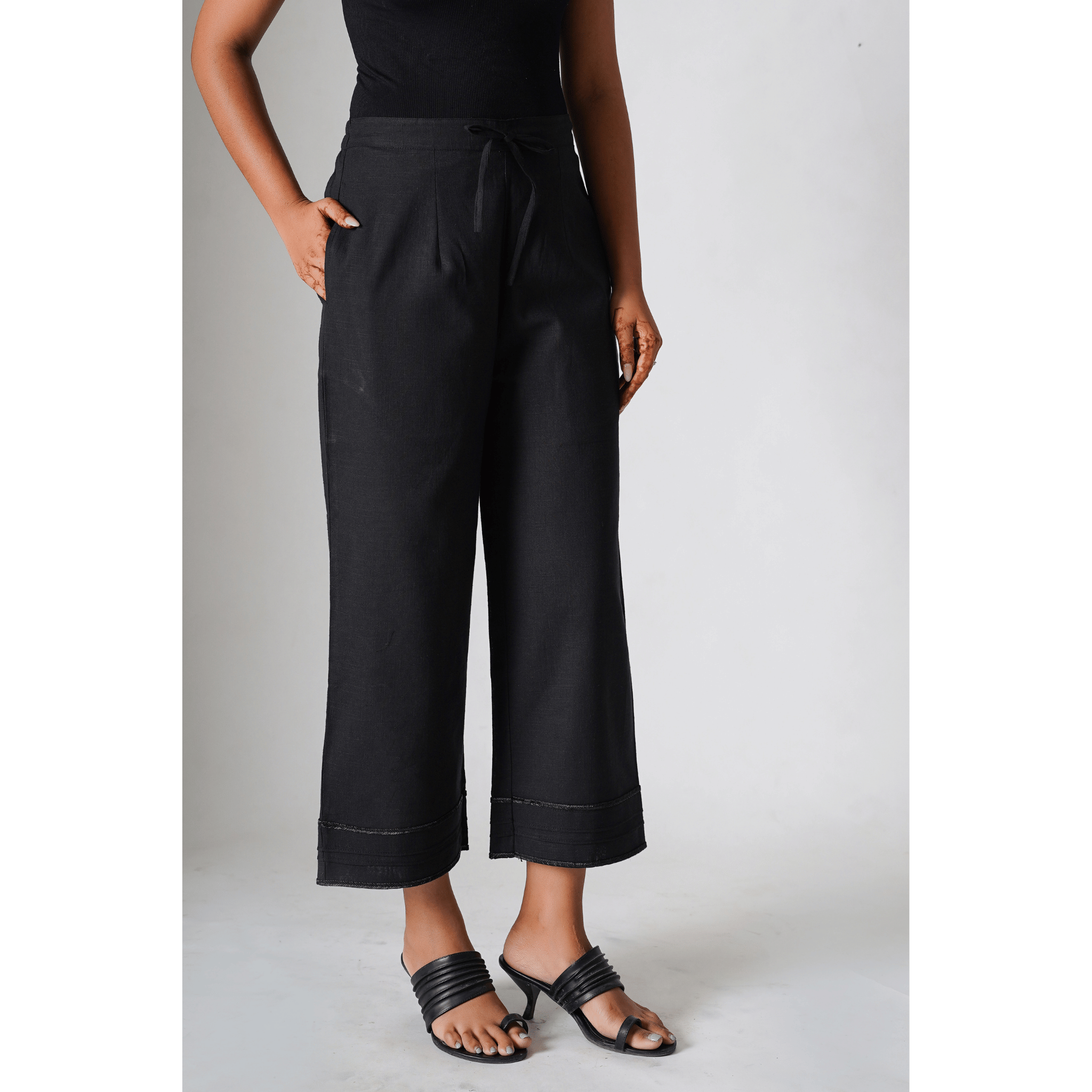 Dusky Black Cotton Linen