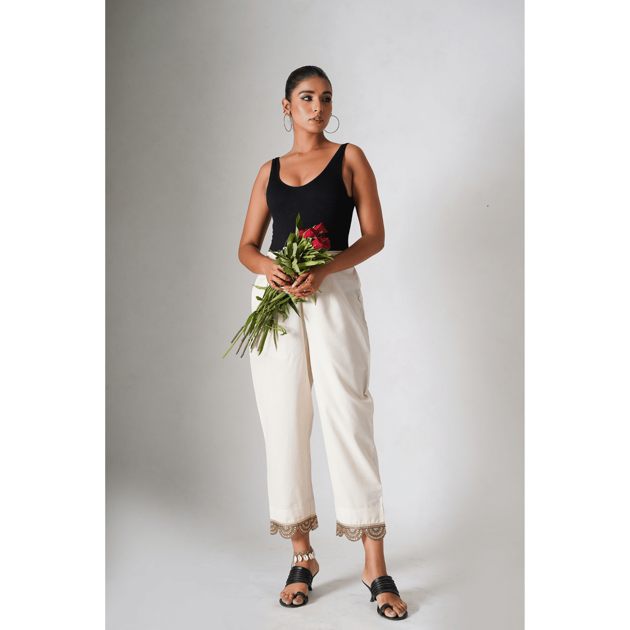 Boondi Cotton Linen Beige Pants