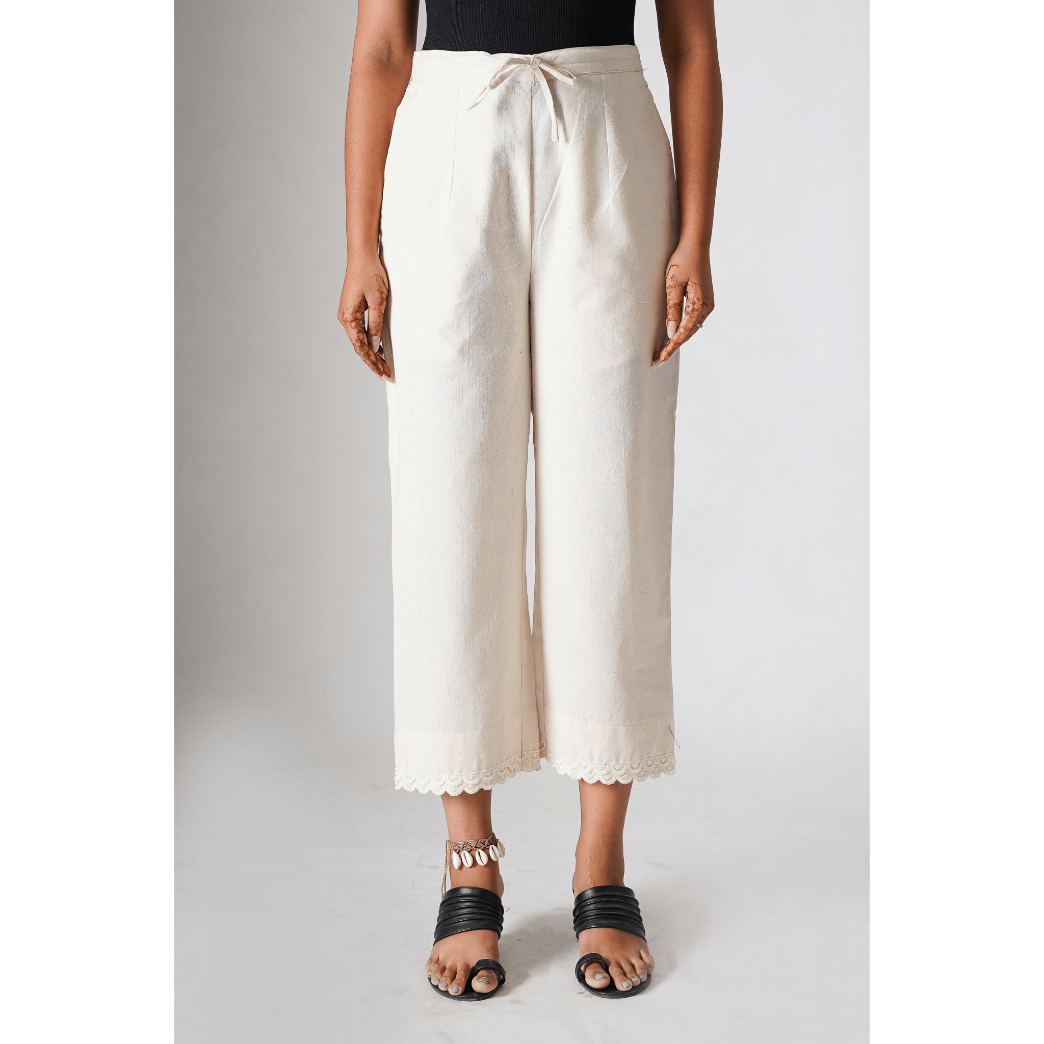 Blossom Cotton- Linen Beige Pants