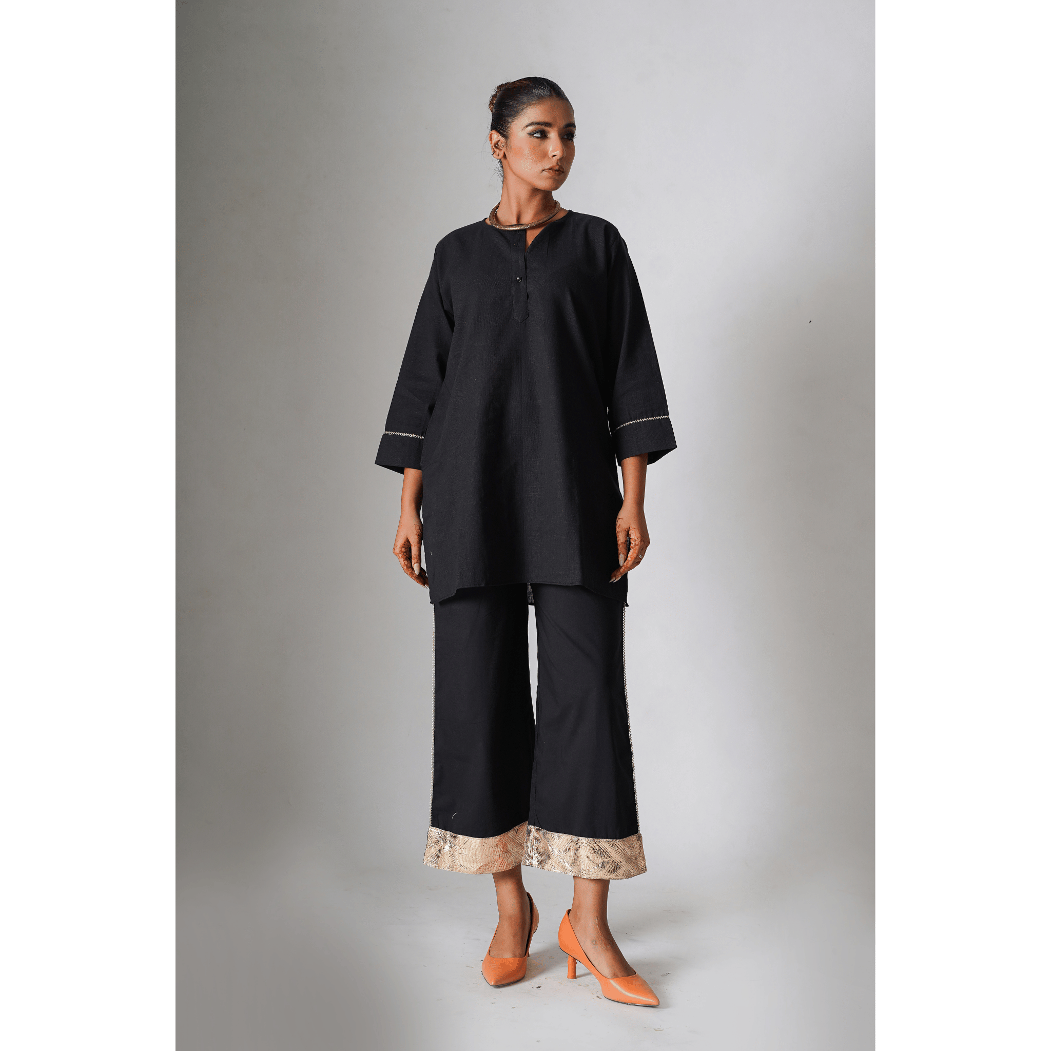 Dubai Bling Black Cotton Pants