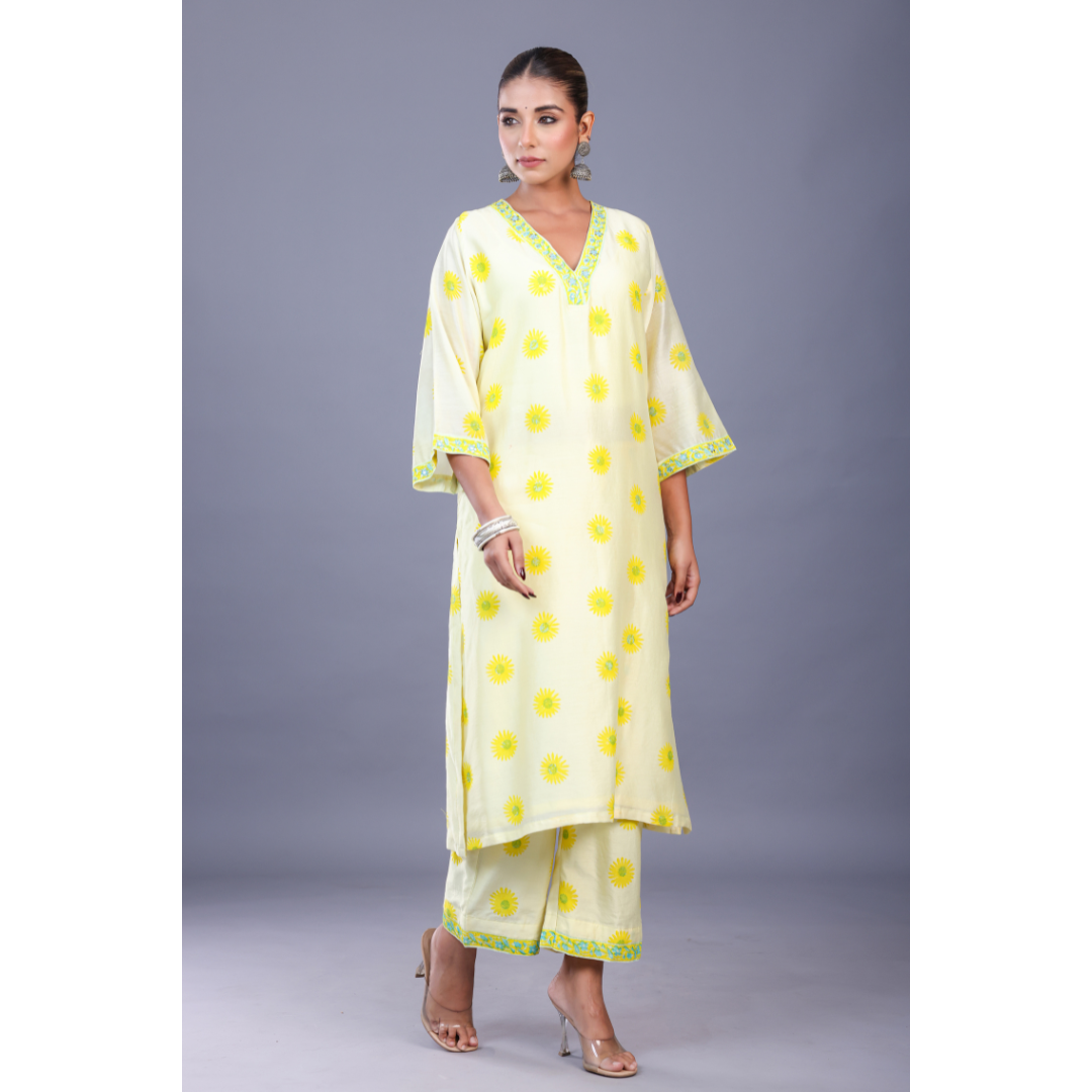 ''Surajmukhi'' Chanderi suit set with dupatta