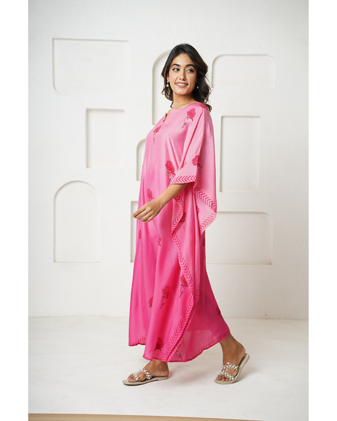'' Rosa '' Hand block print Kaftan/Kurta/Dress