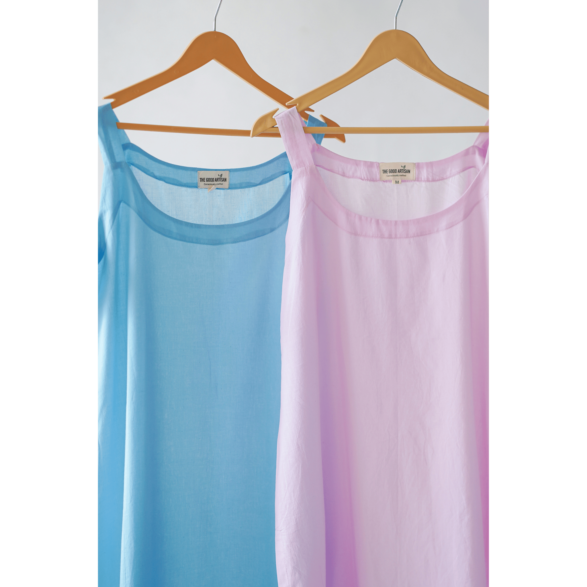 Combo offer - Sky Blue and Pink- Round Neck Cotton Slips