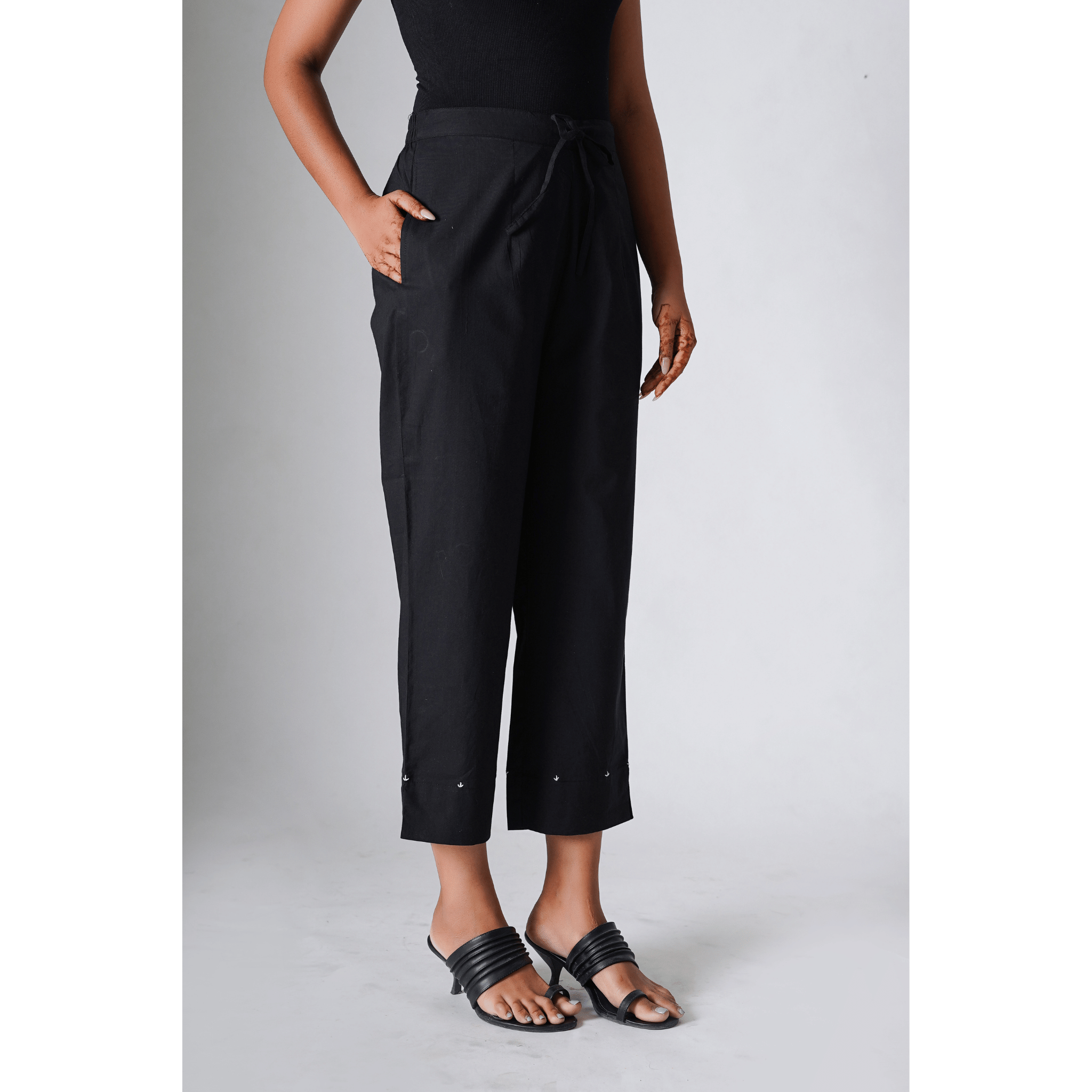 Black Viola Cotton Pants