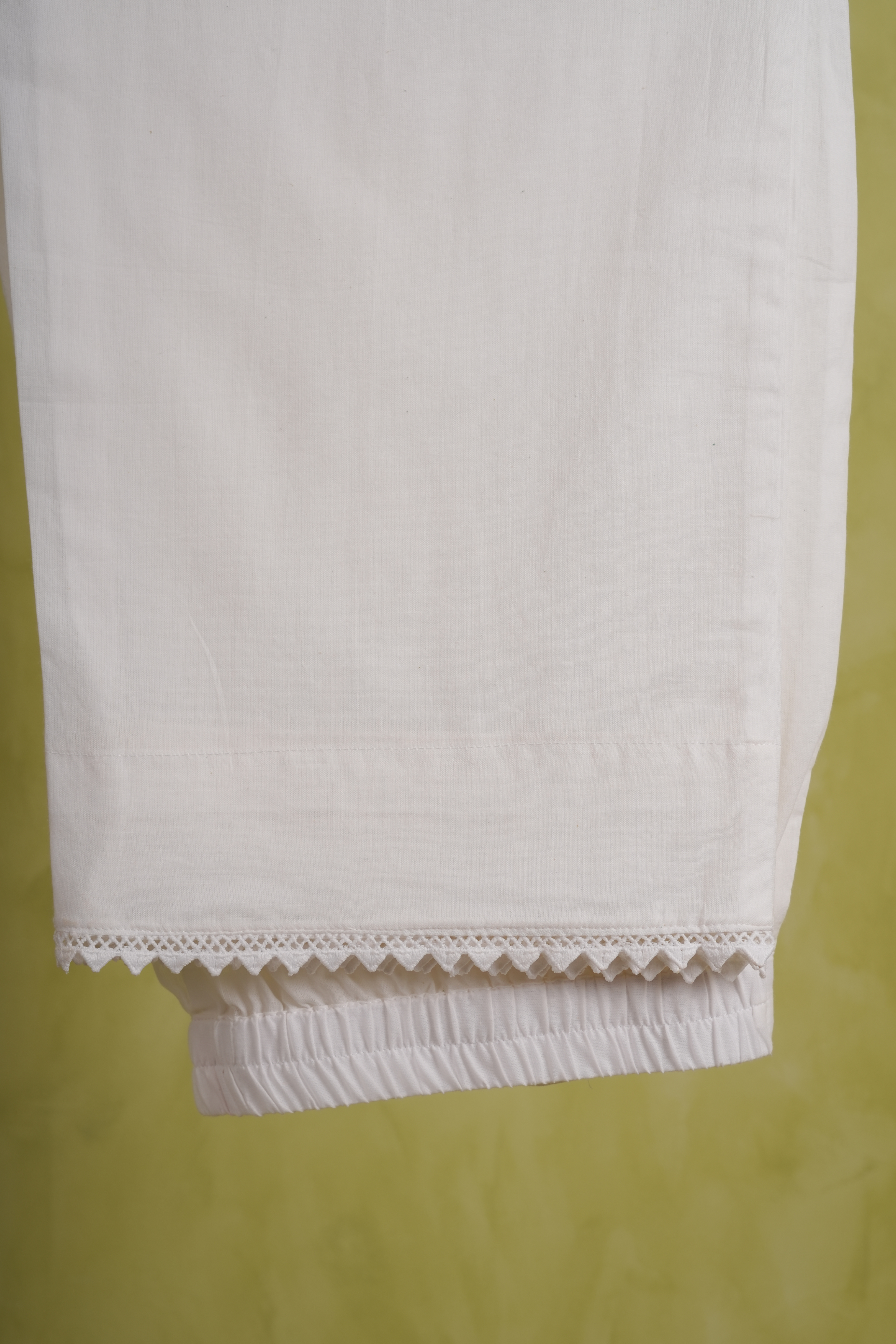 Mehru - White Cotton Lace Pants