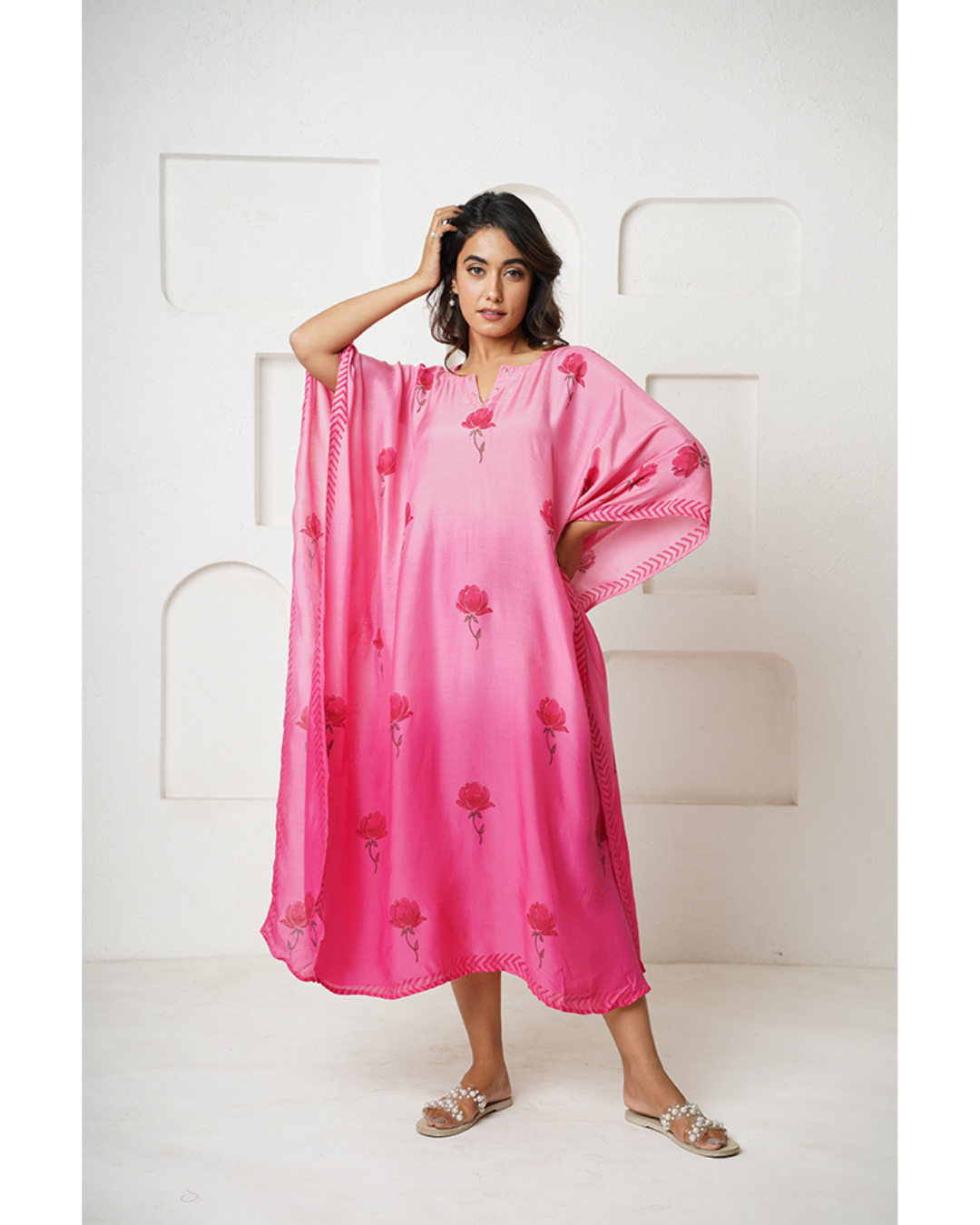 '' Rosa '' Hand block print Kaftan/Kurta/Dress