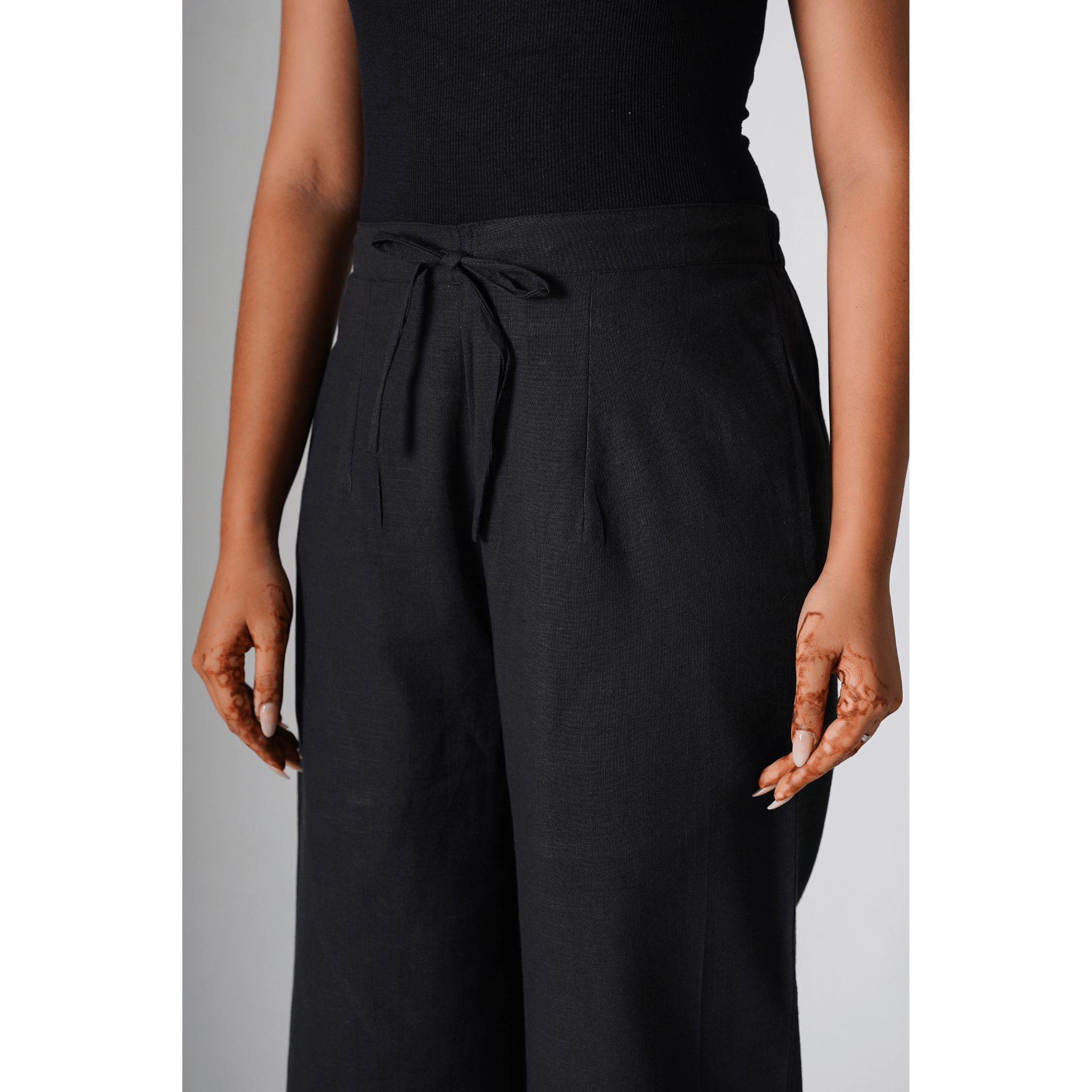 Dusky Black Cotton Linen