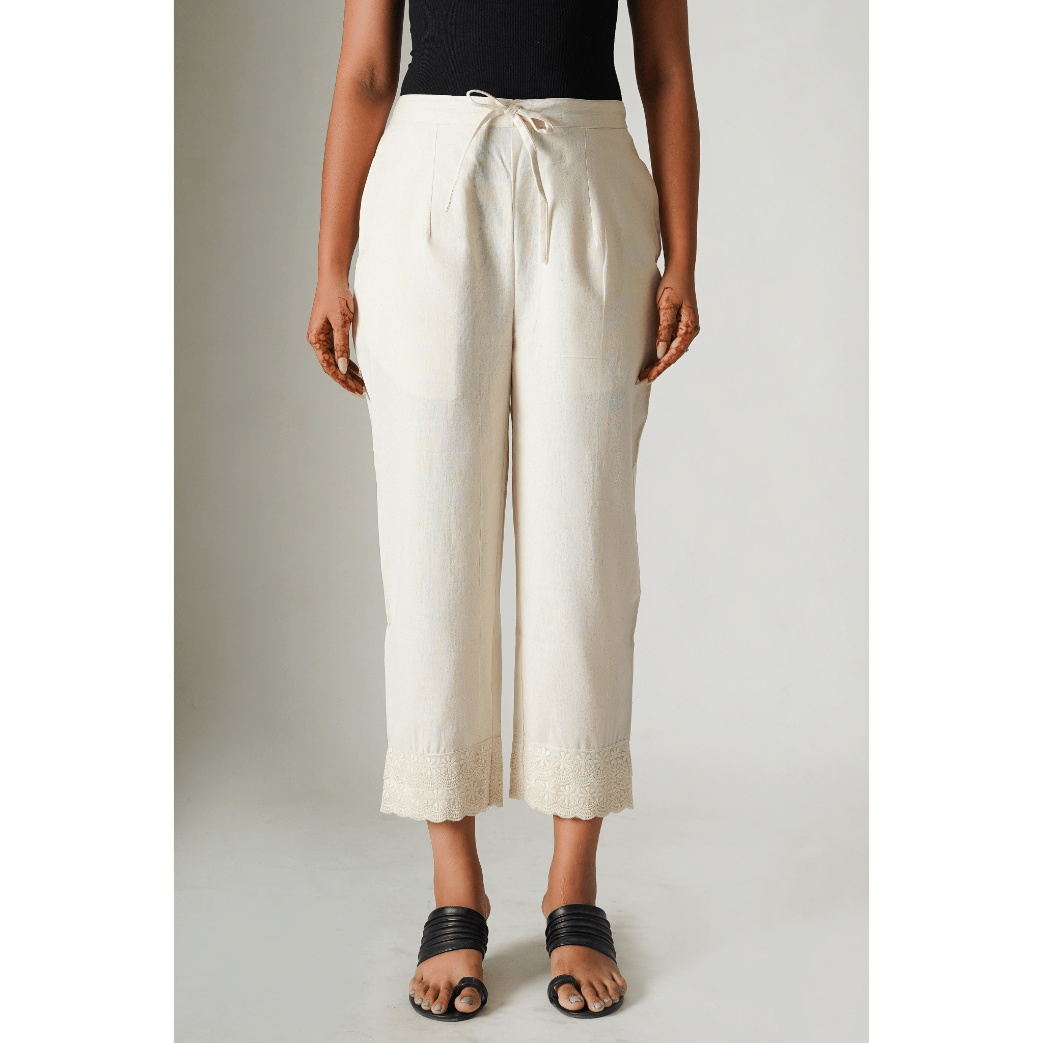 Marigold Cotton- Linen Beige Pants