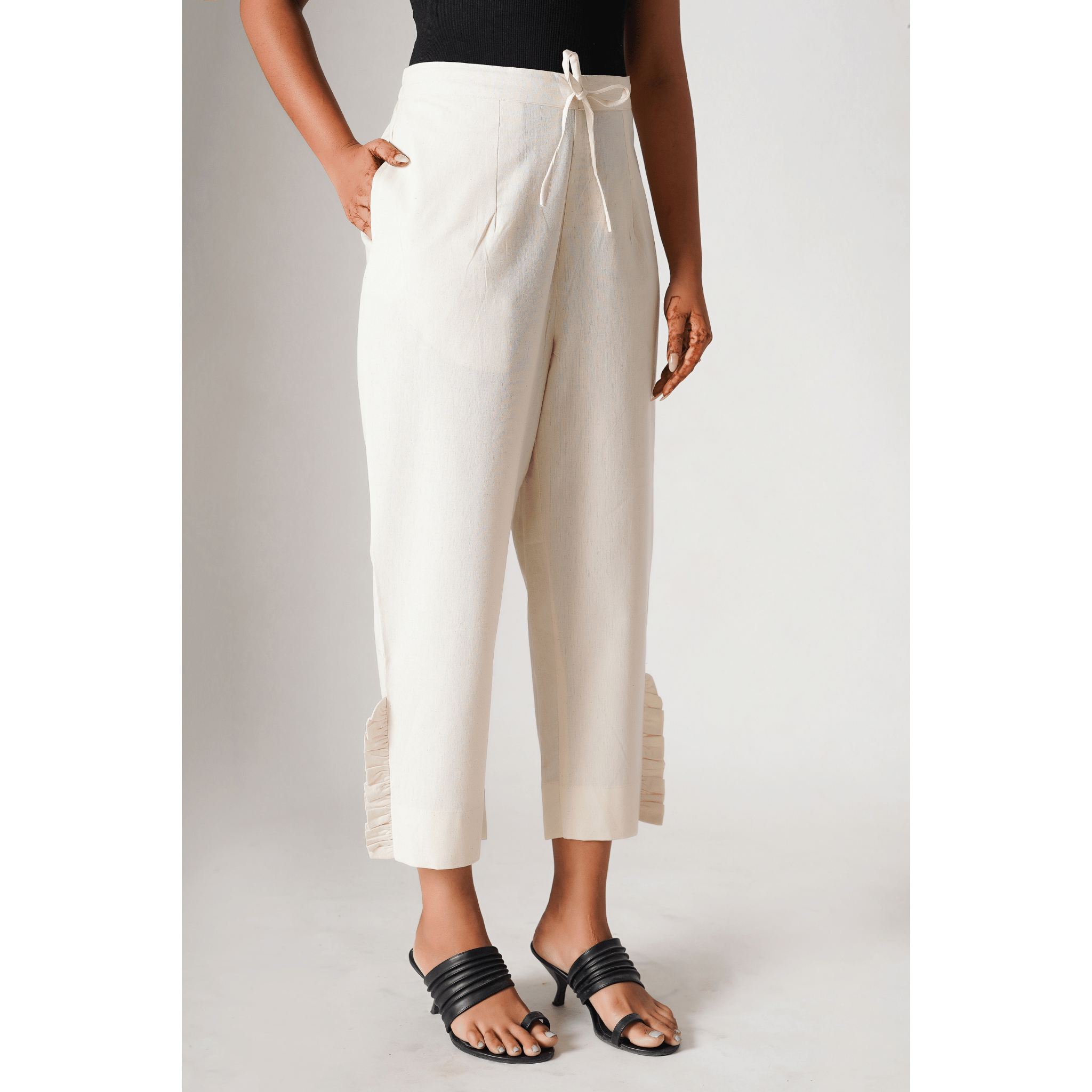 Daffodil Cotton- Linen Beige Pants